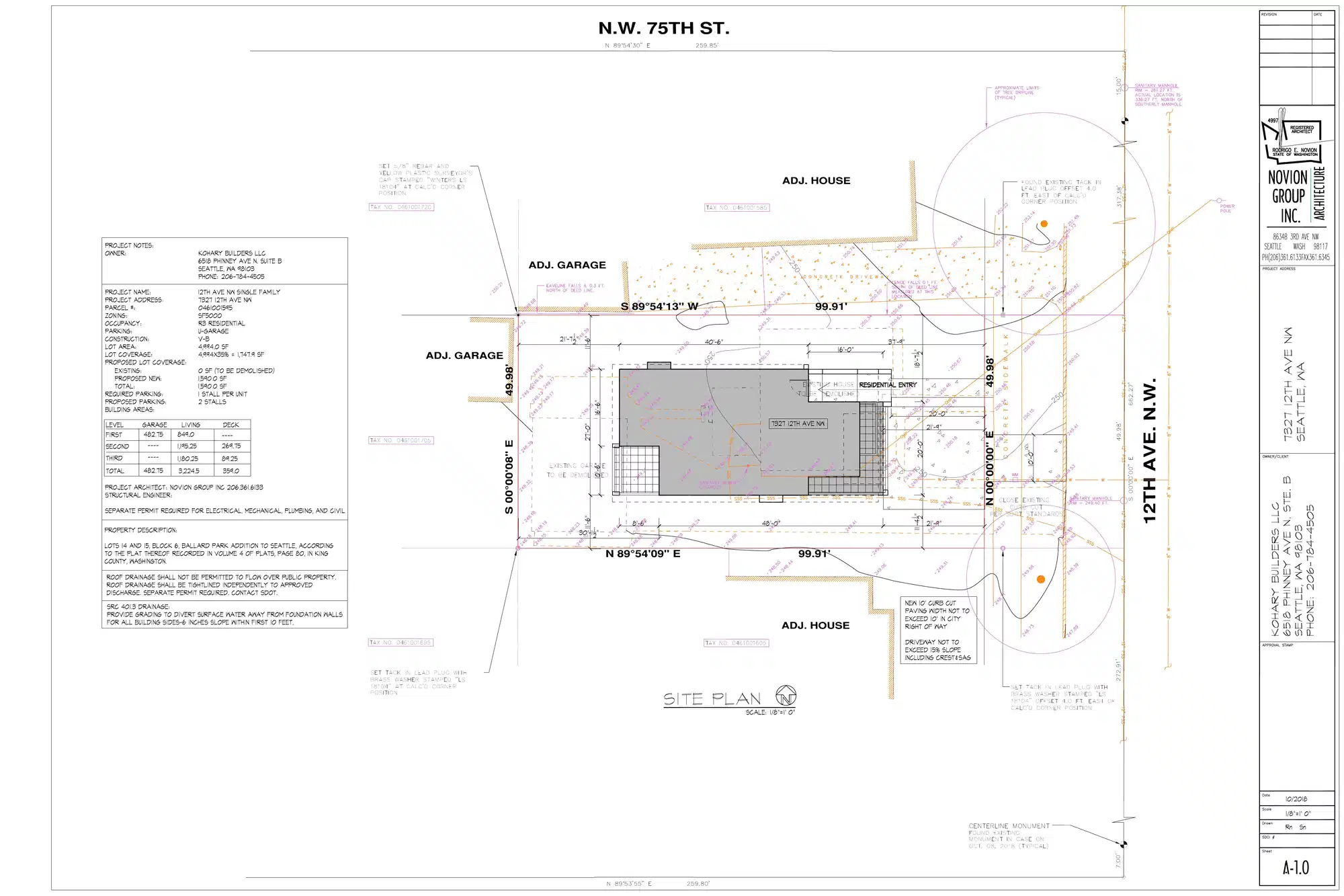 Site plan for 7327 12th Ave NW