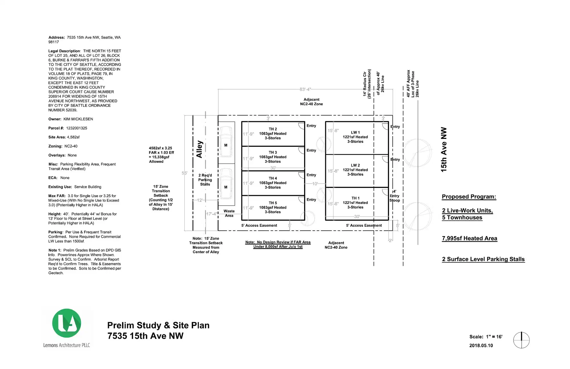 Site plan for 7535 15th Ave NW