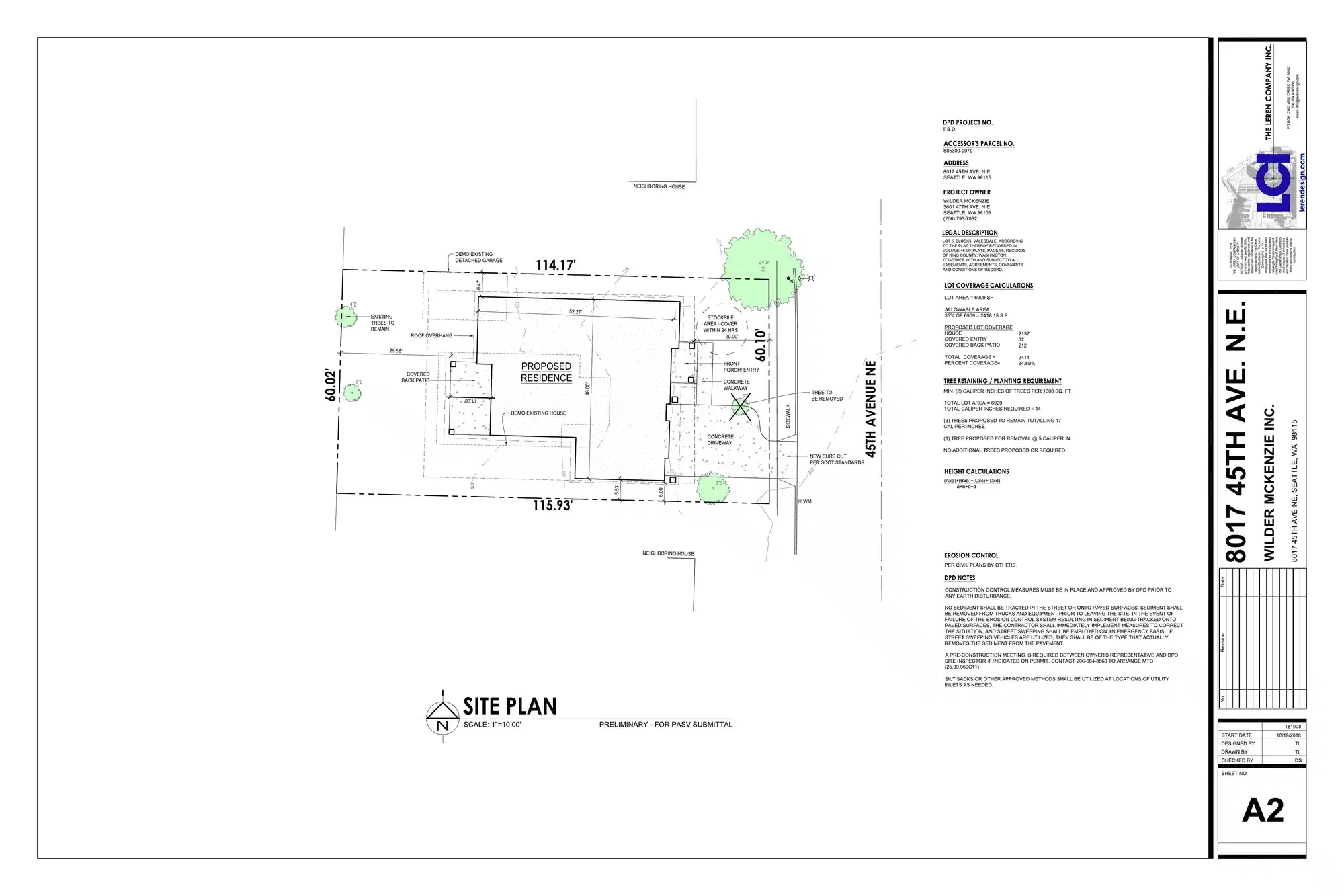 Site plan for 8017 45th Ave NE