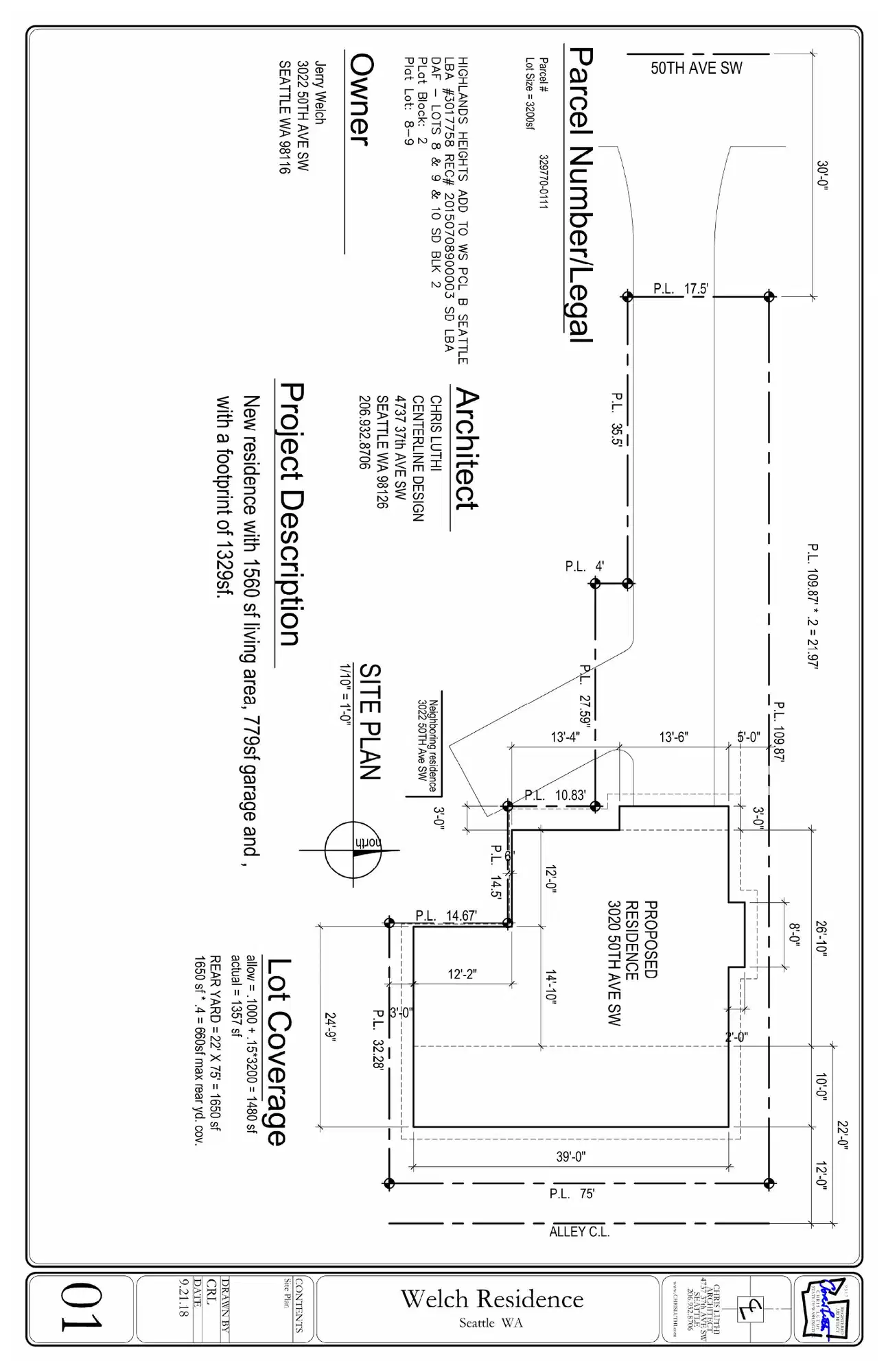 Site plan for 3020 50th Ave SW