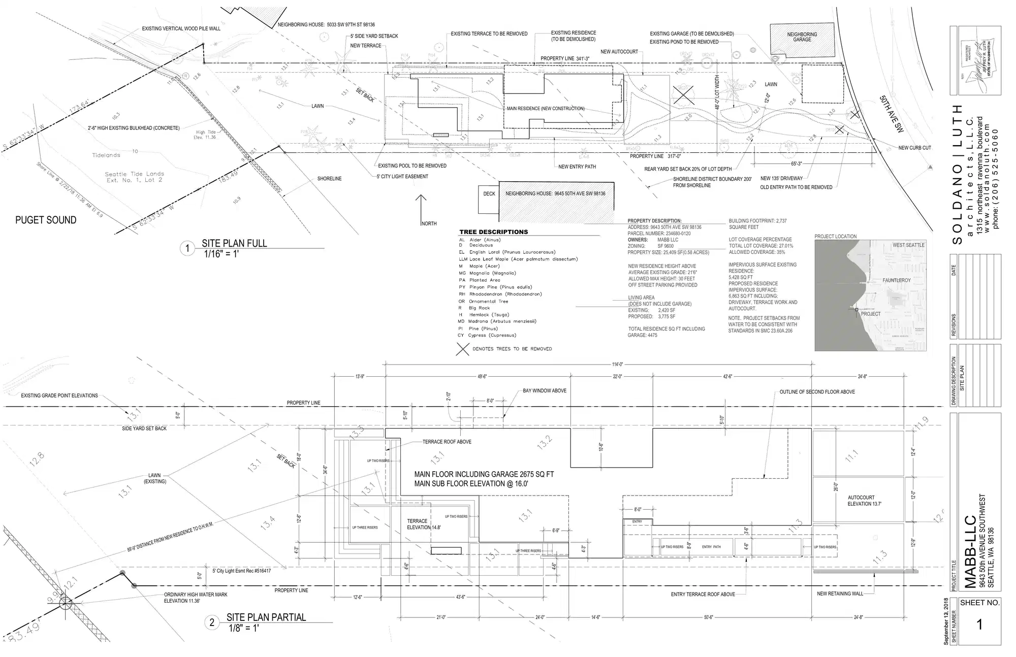 Site plan for 9643 50th Ave SW