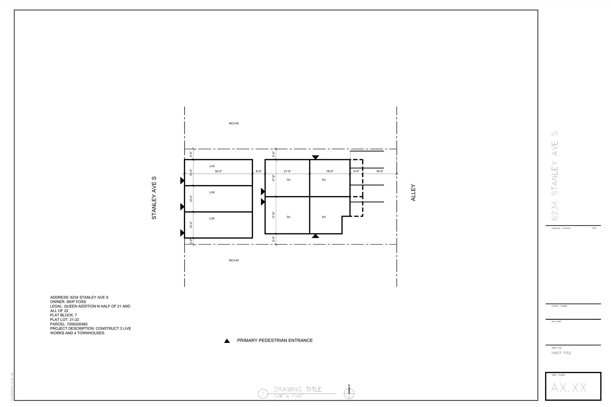 Site plan for 6234 Stanley Ave S