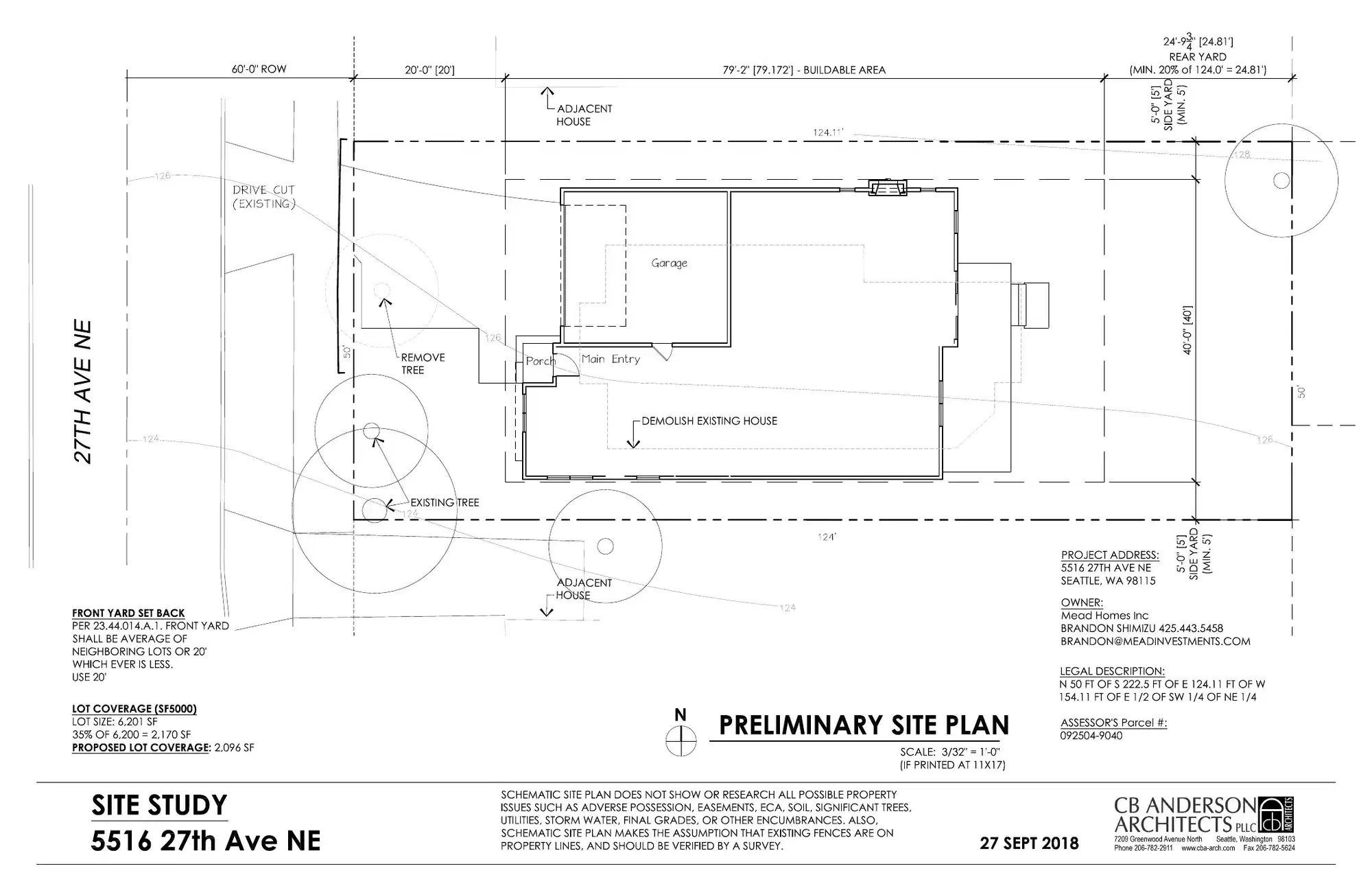 Site plan for 5516 27th Ave NE