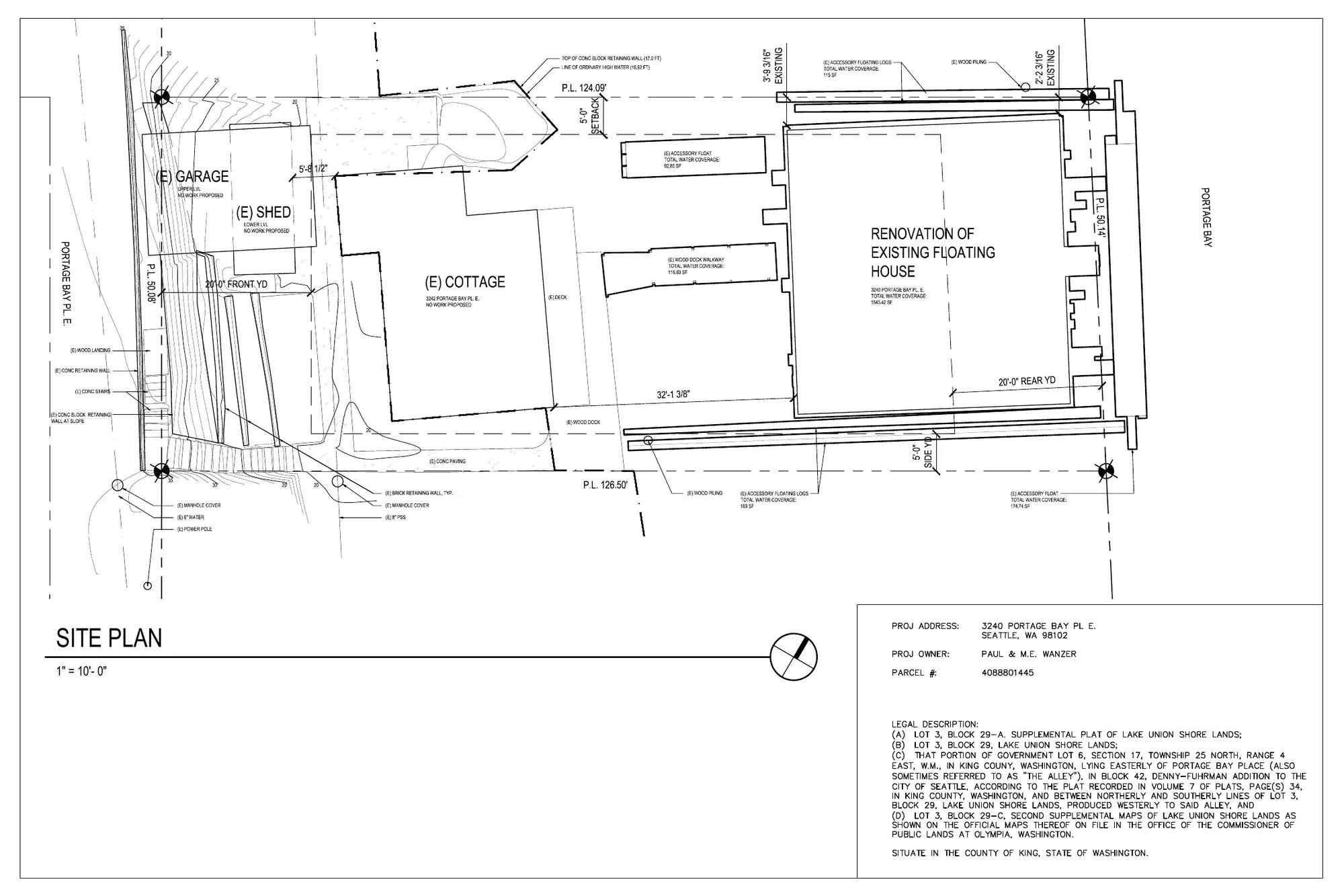 Site plan for 3240 Portage Bay Pl E