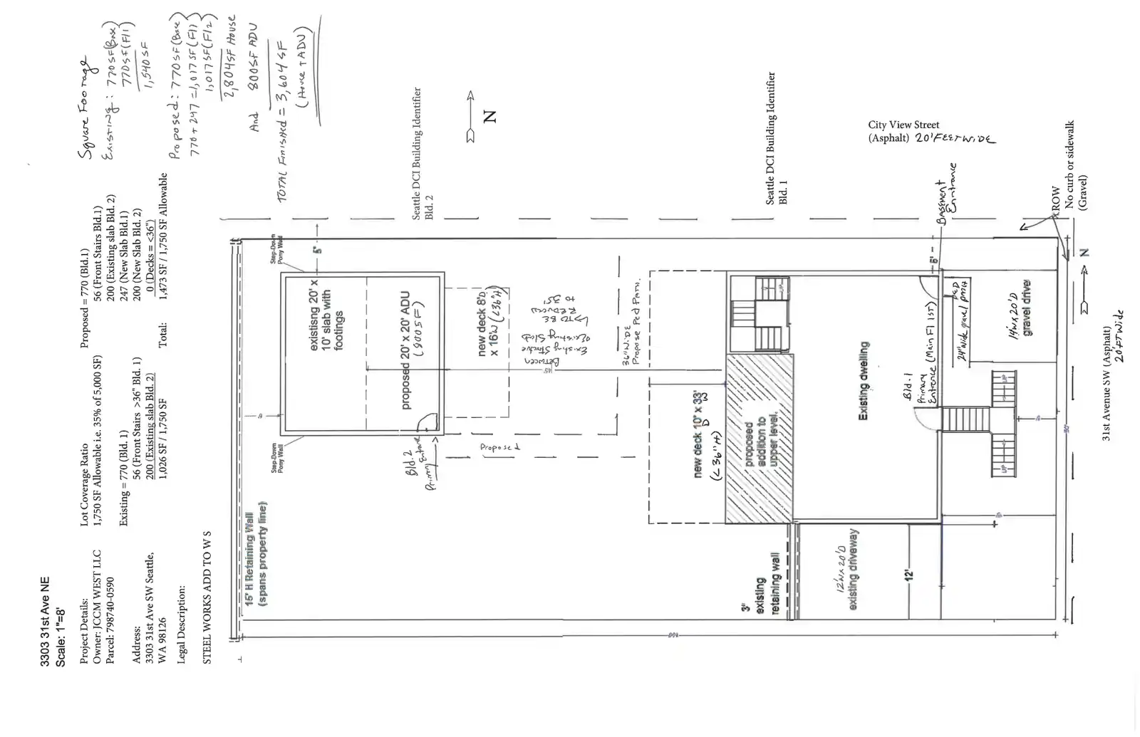 Site plan for 3303 31st Ave SW