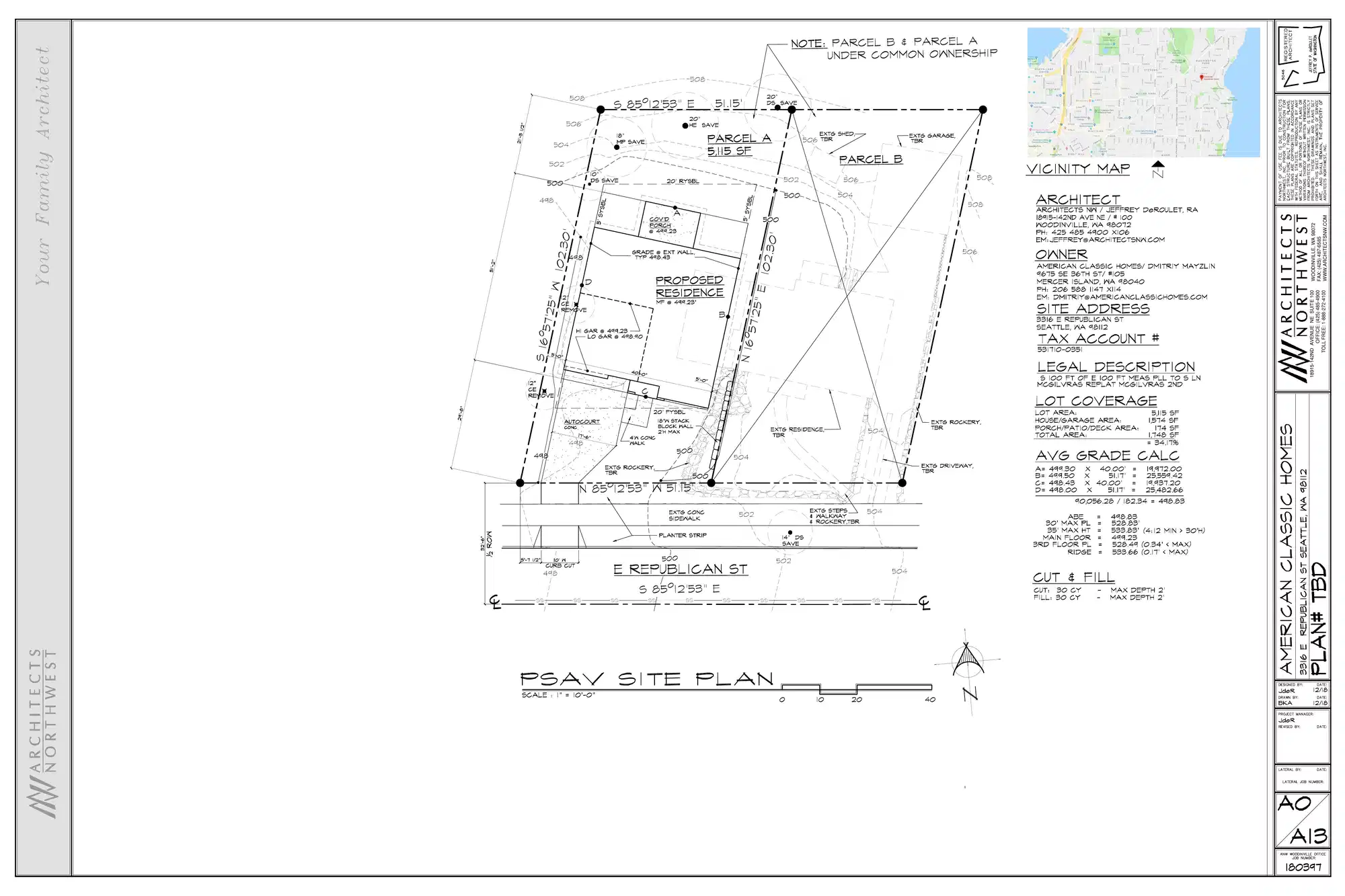Site plan for 3316 E Republican St