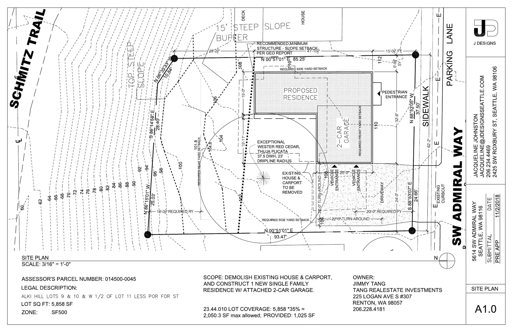 Site plan for 5614 SW Admiral Way
