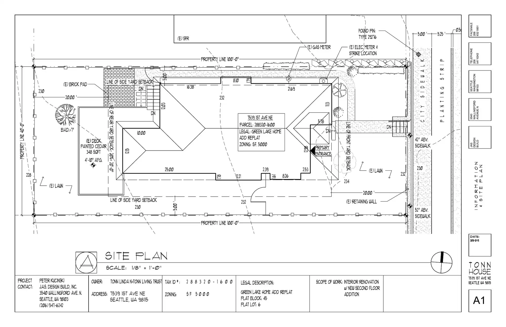Site plan for 7539 1st Ave NE