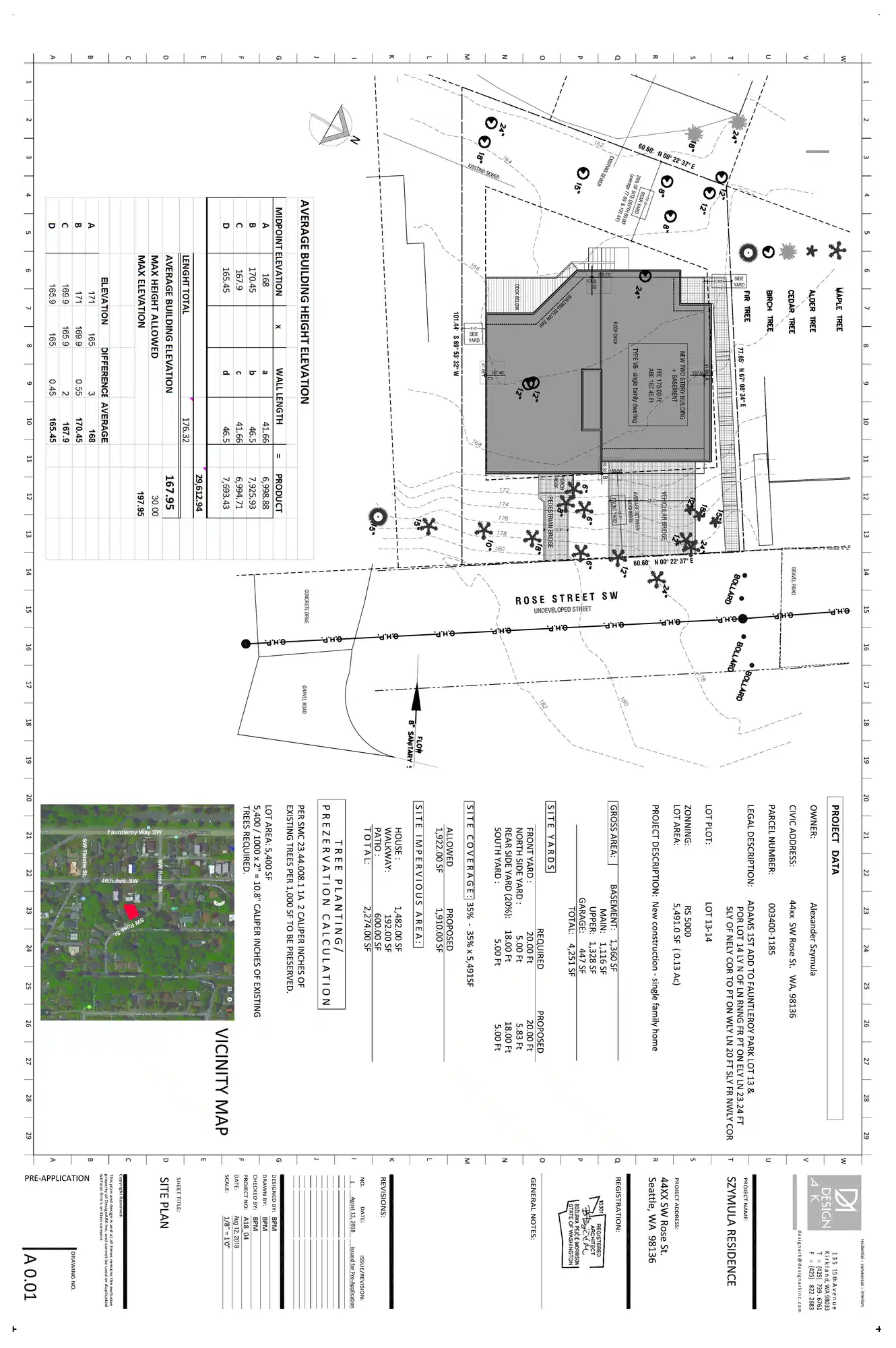 Site plan for 4439 SW Rose St