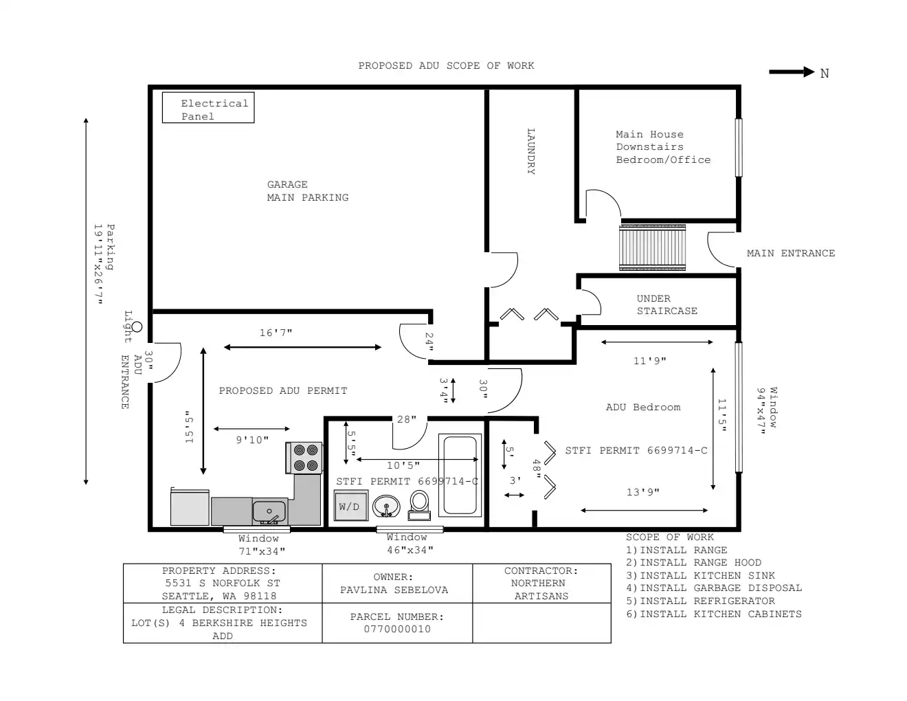 Site plan for 5531 S Norfolk St