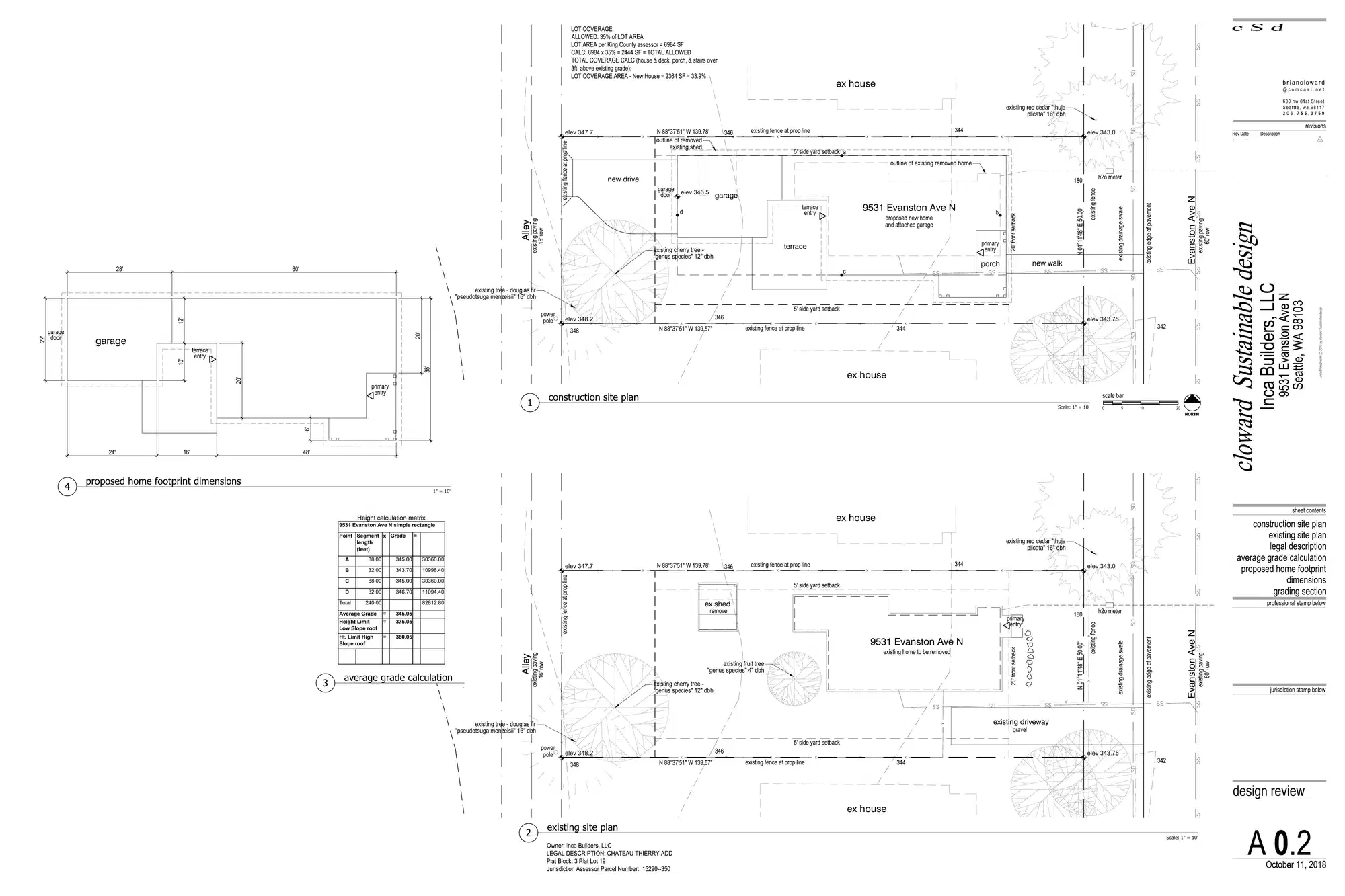Site plan for 9531 Evanston Ave N
