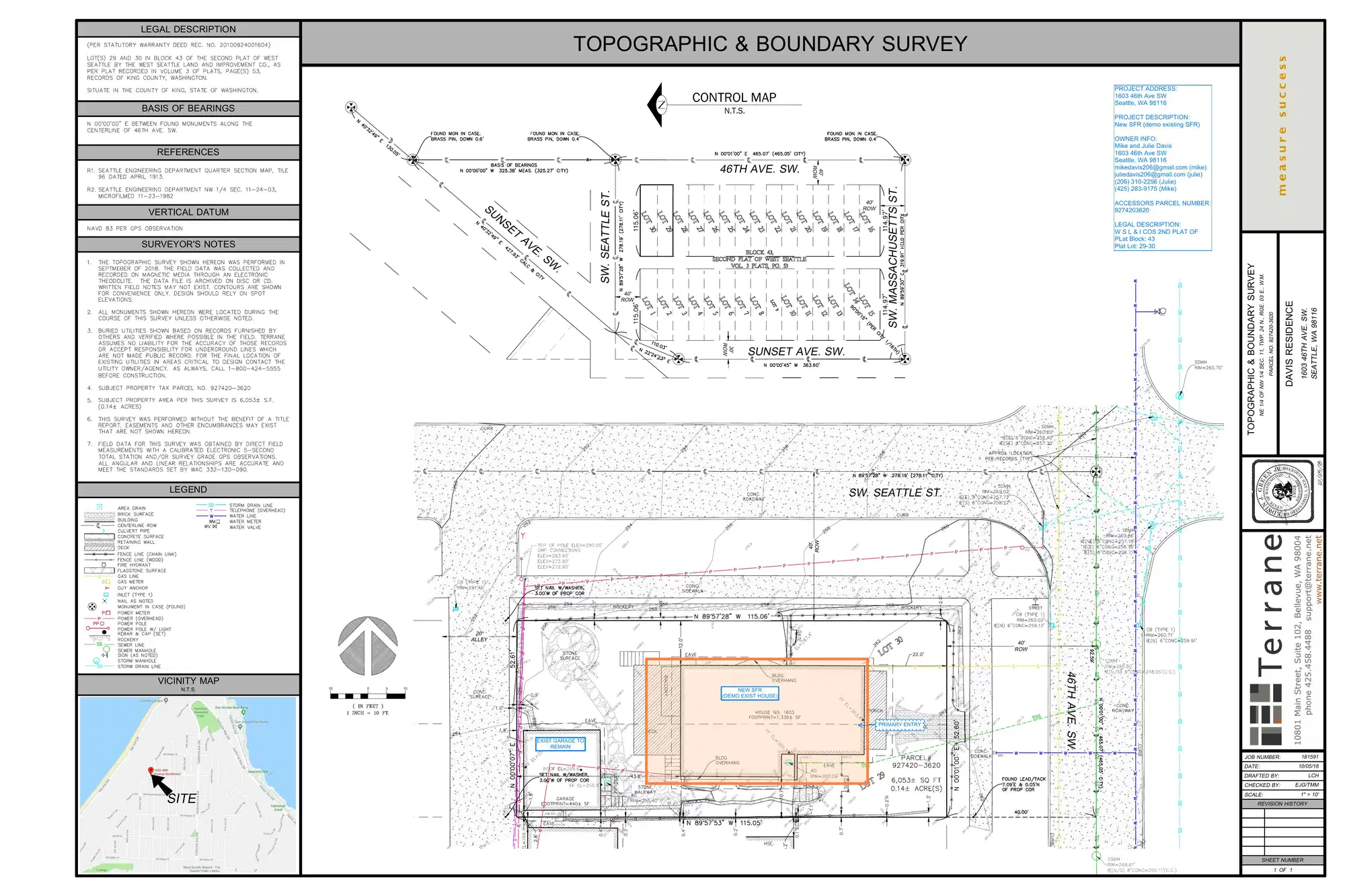 Site plan for 4603 SW Seattle St