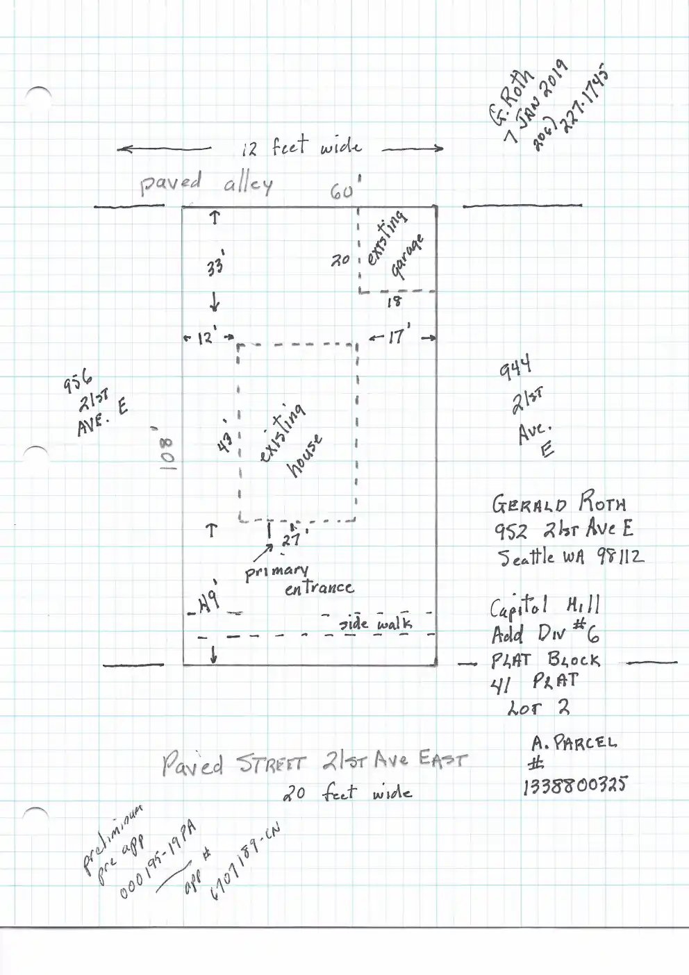 Site plan for 952 21st Ave E
