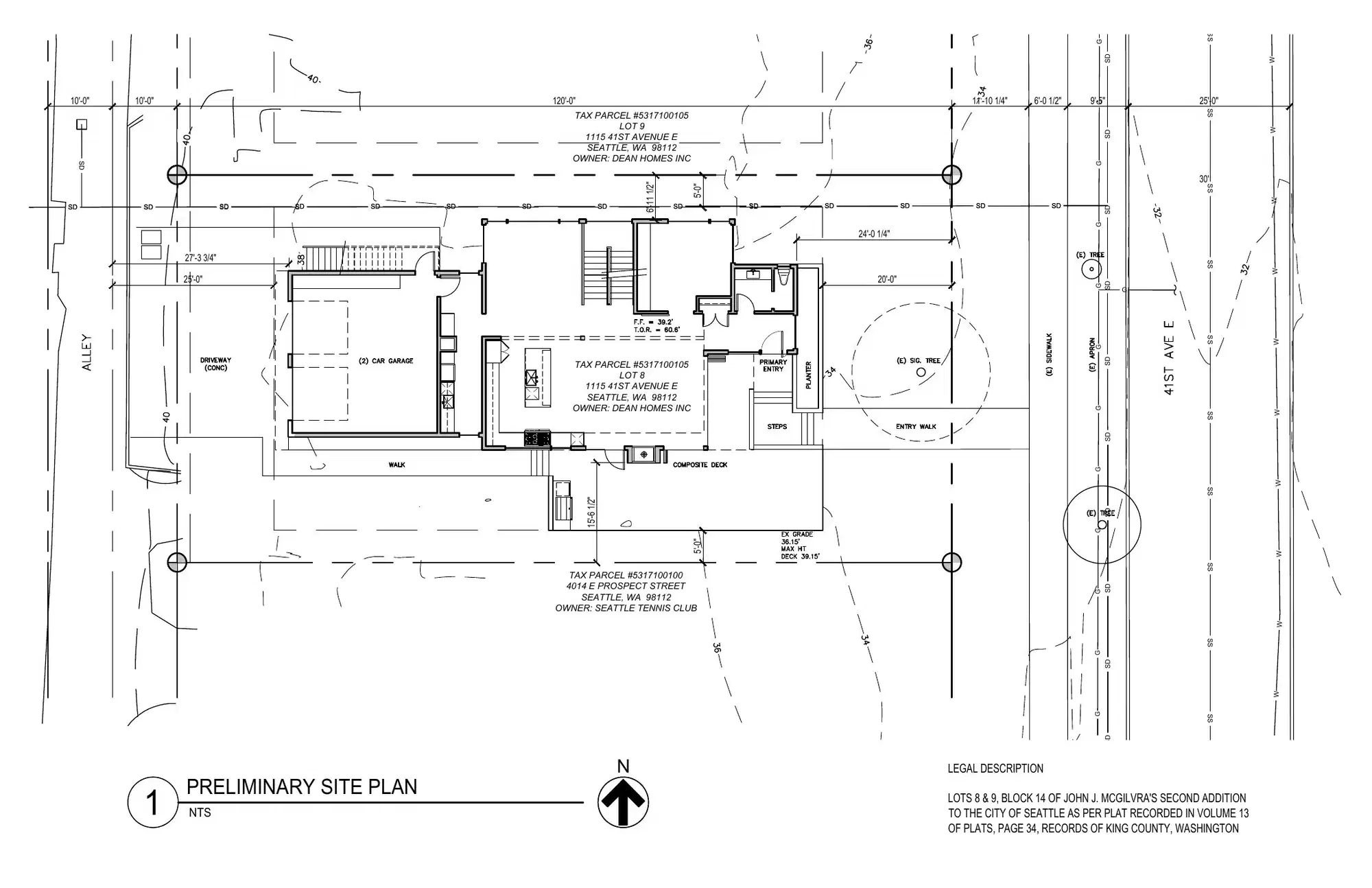 Site plan for 1109 41st Ave E