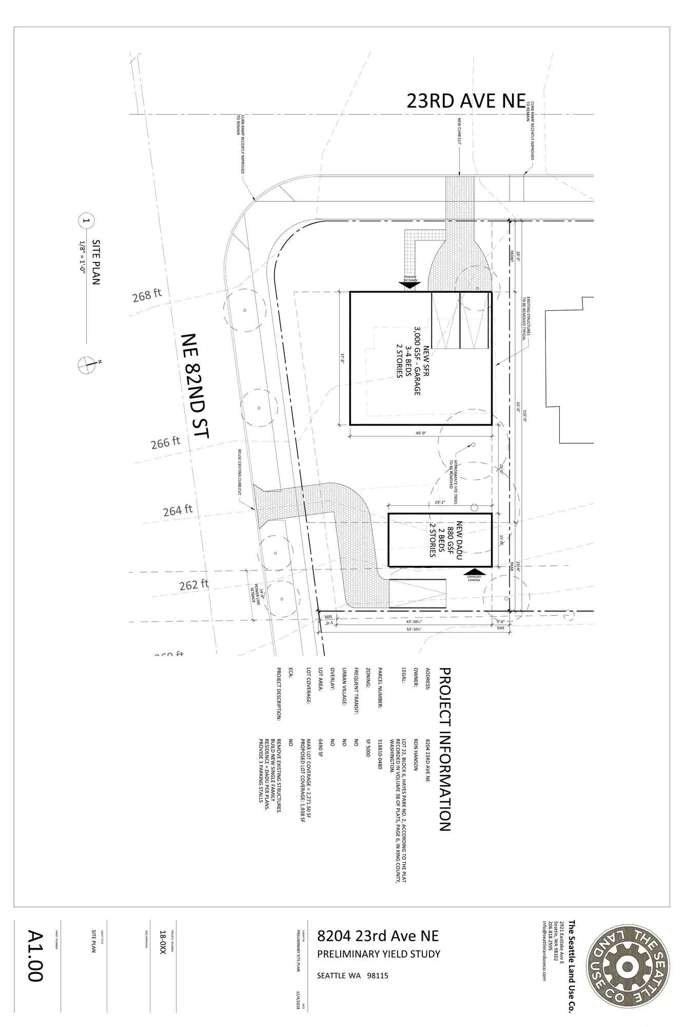 Site plan for 8204 23rd Ave NE