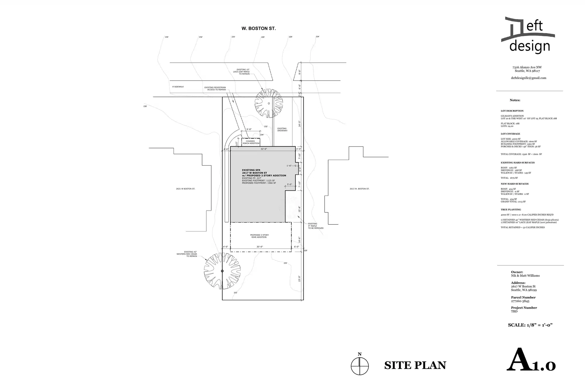 Site plan for 2617 W Boston St
