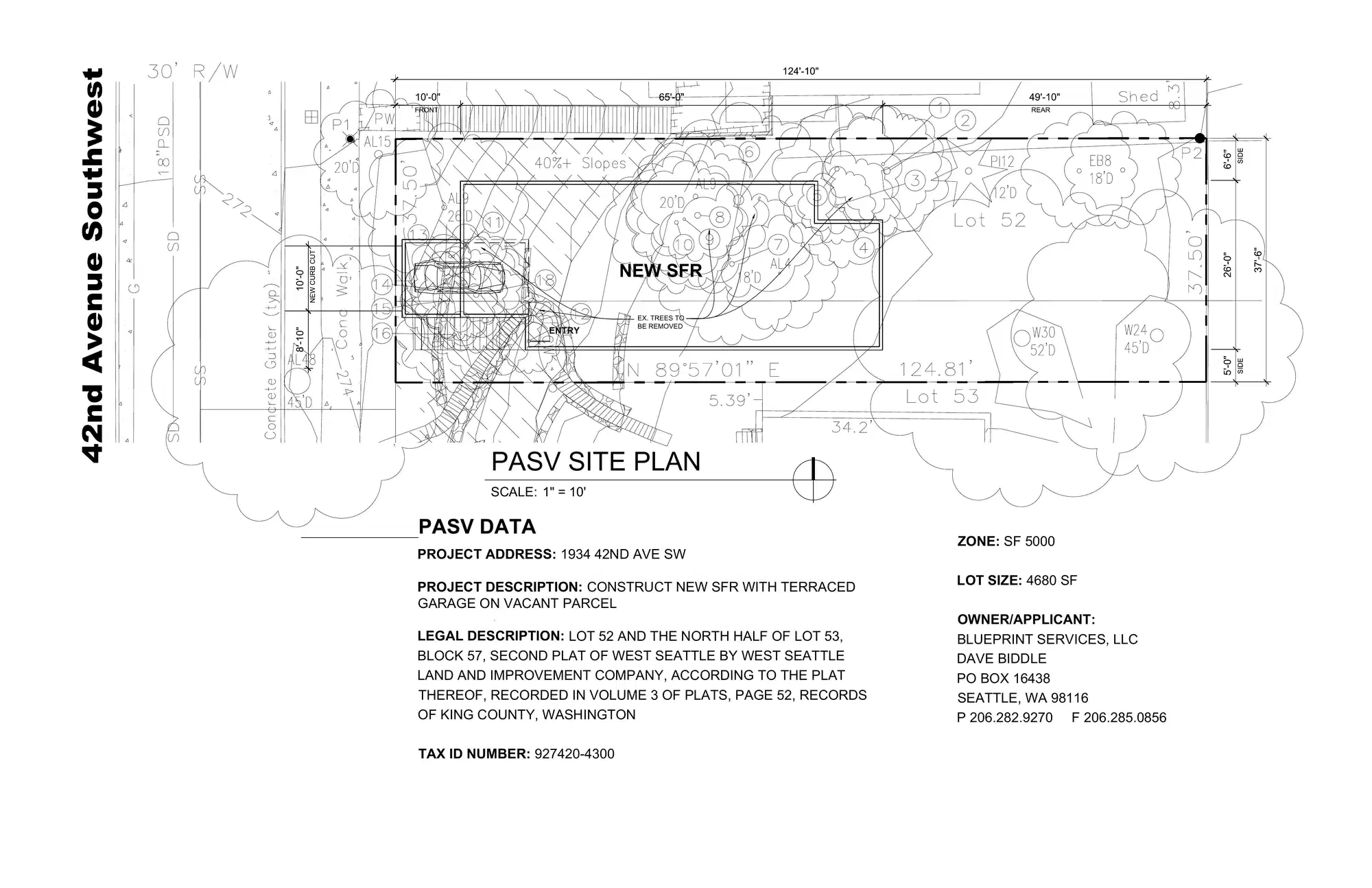 Site plan for 1930 42nd Ave SW