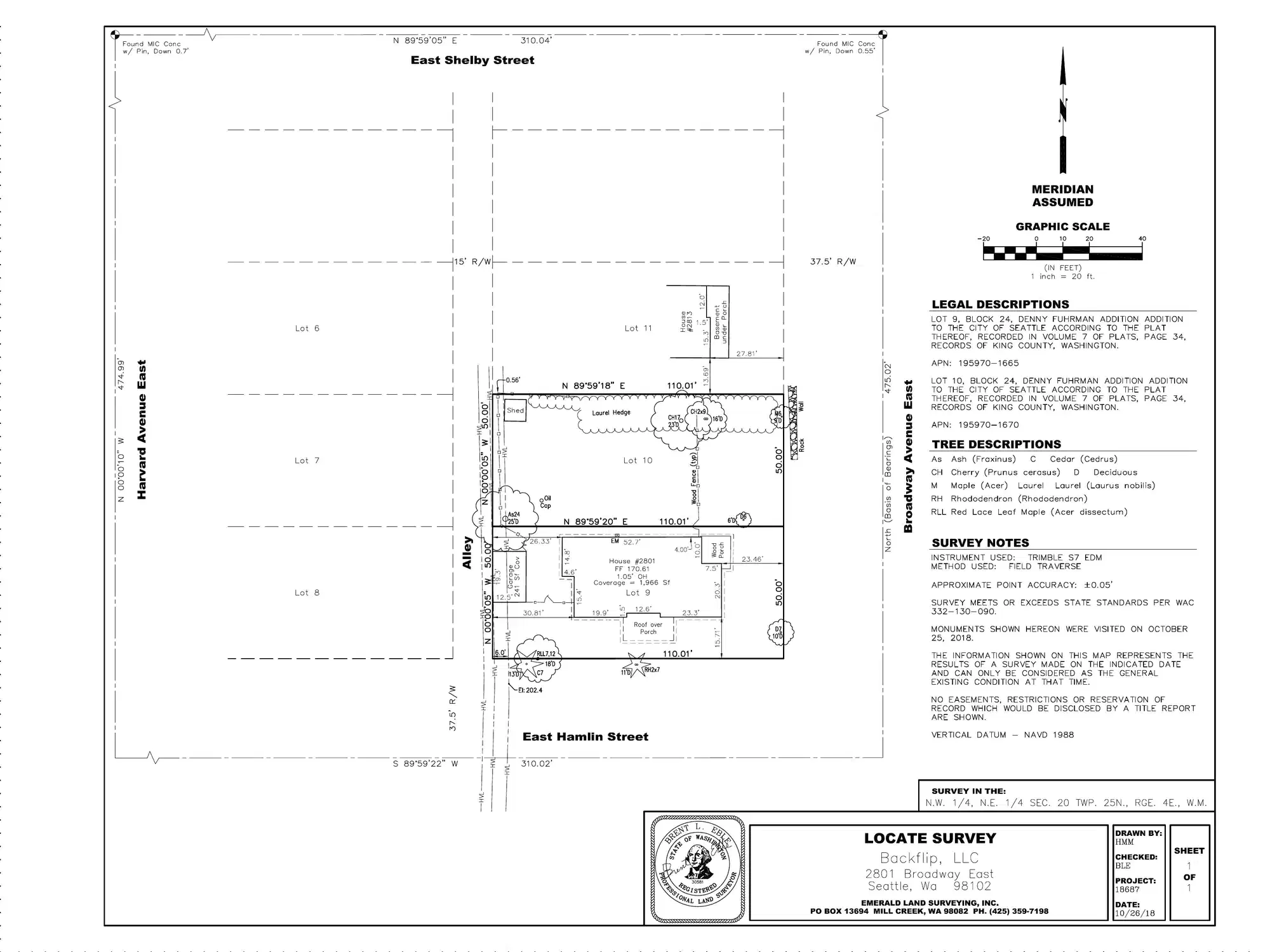 Site plan for 2807 Broadway E