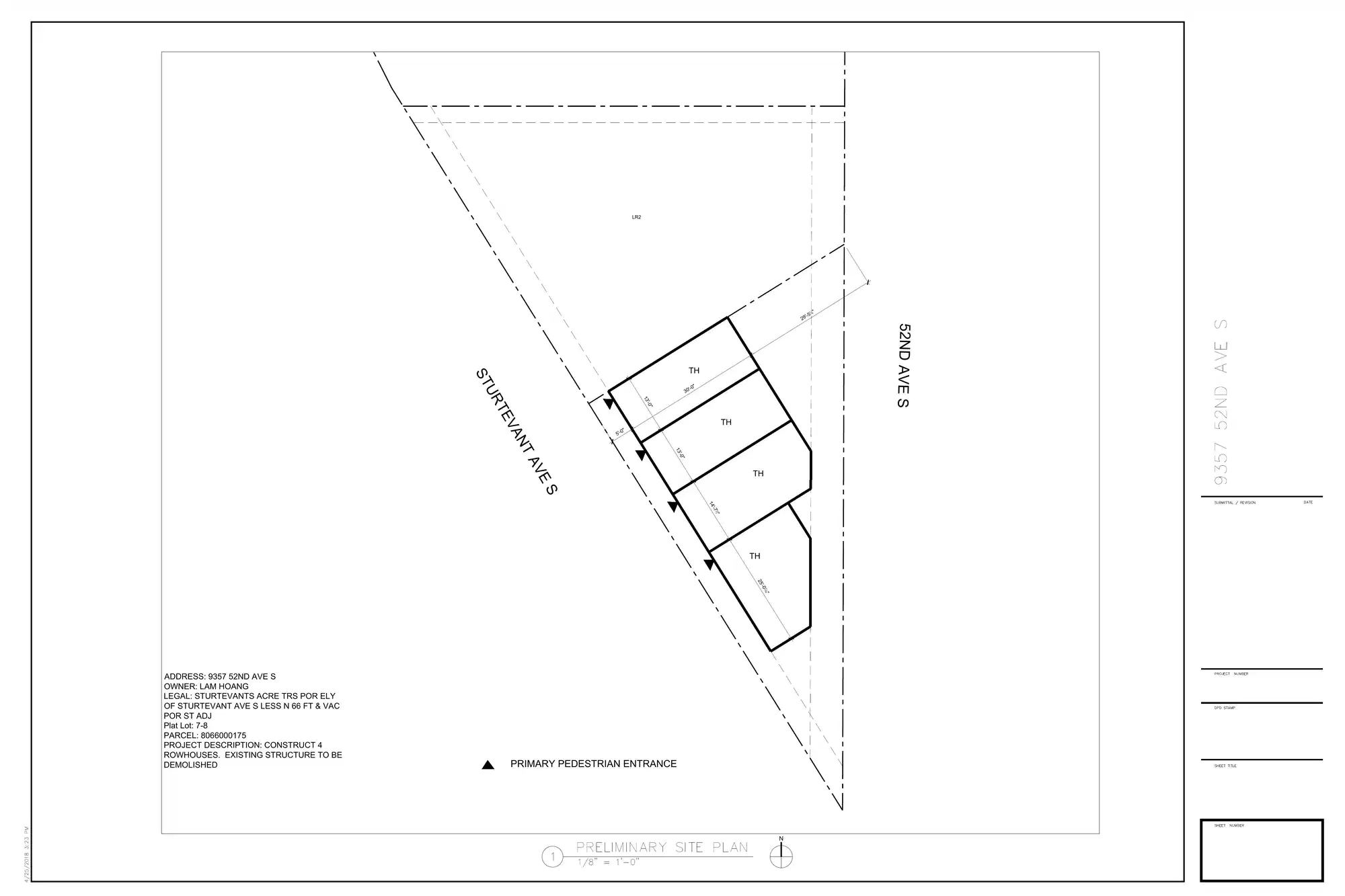 Site plan for 9350 Sturtevant Ave S
