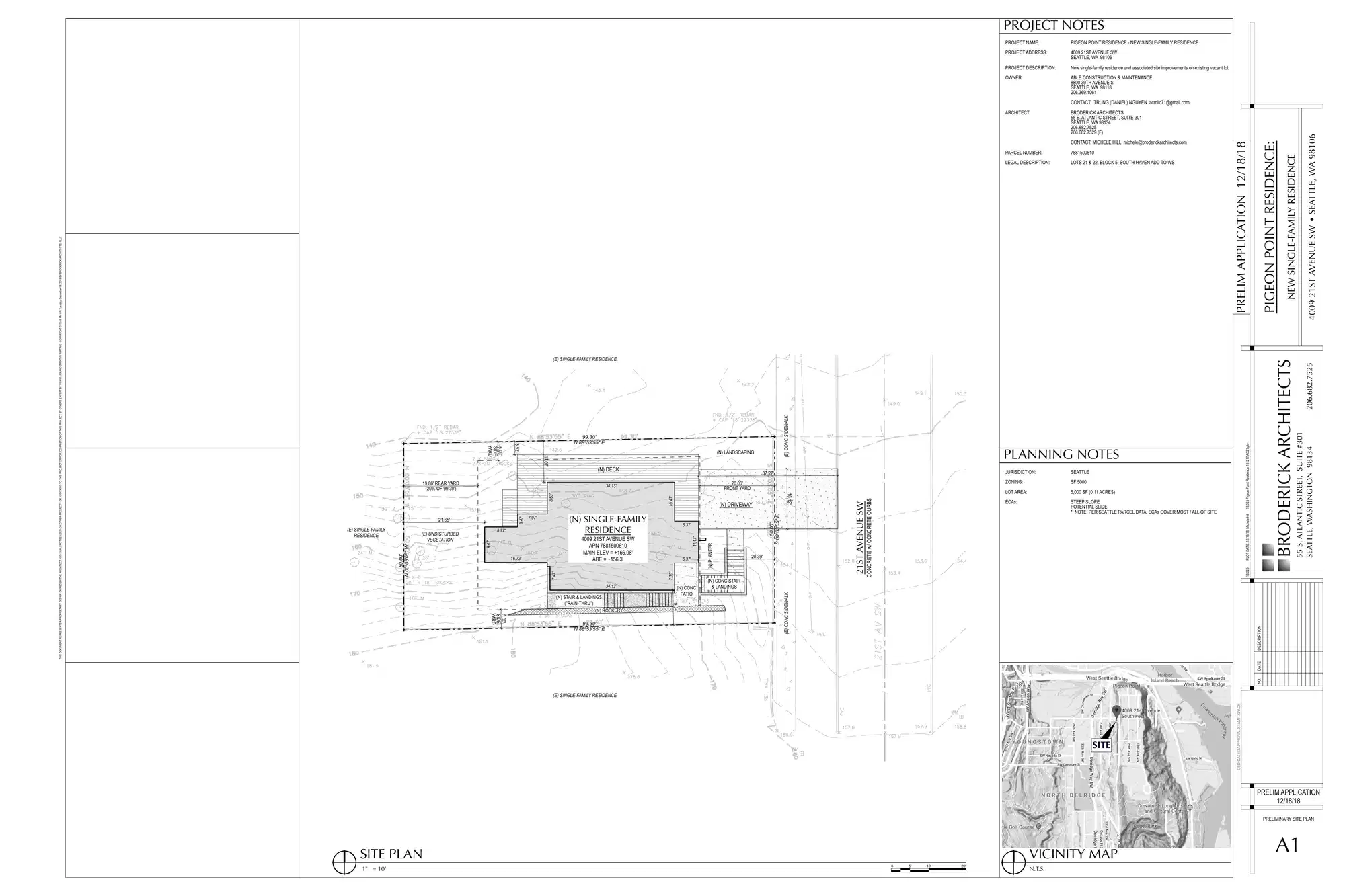 Site plan for 4009 21st Ave SW