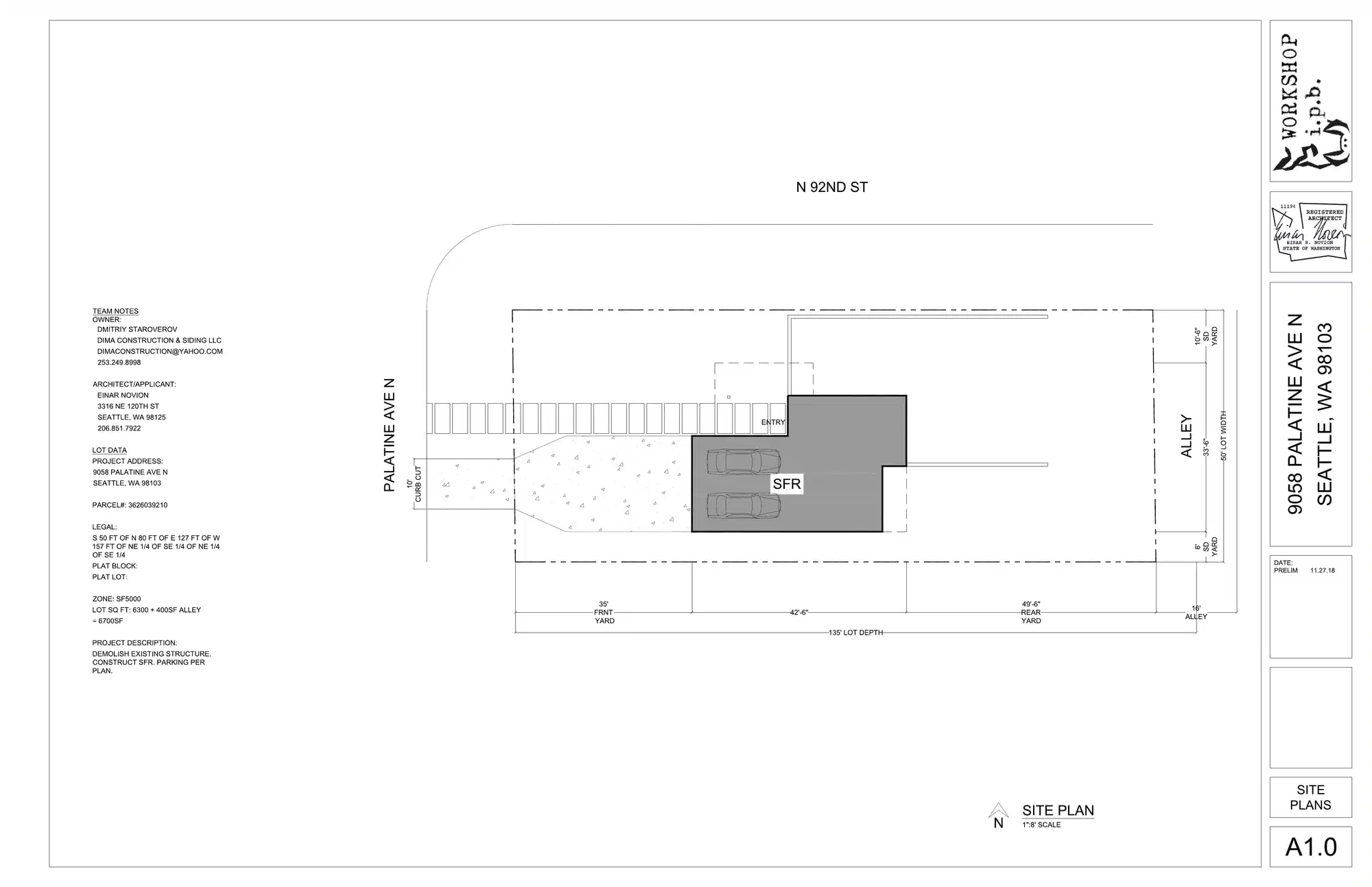 Site plan for 9058 Palatine Ave N