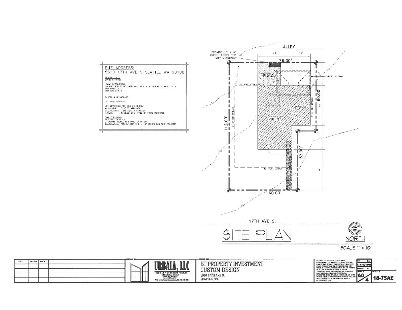 Site plan for 5810 17th Ave S
