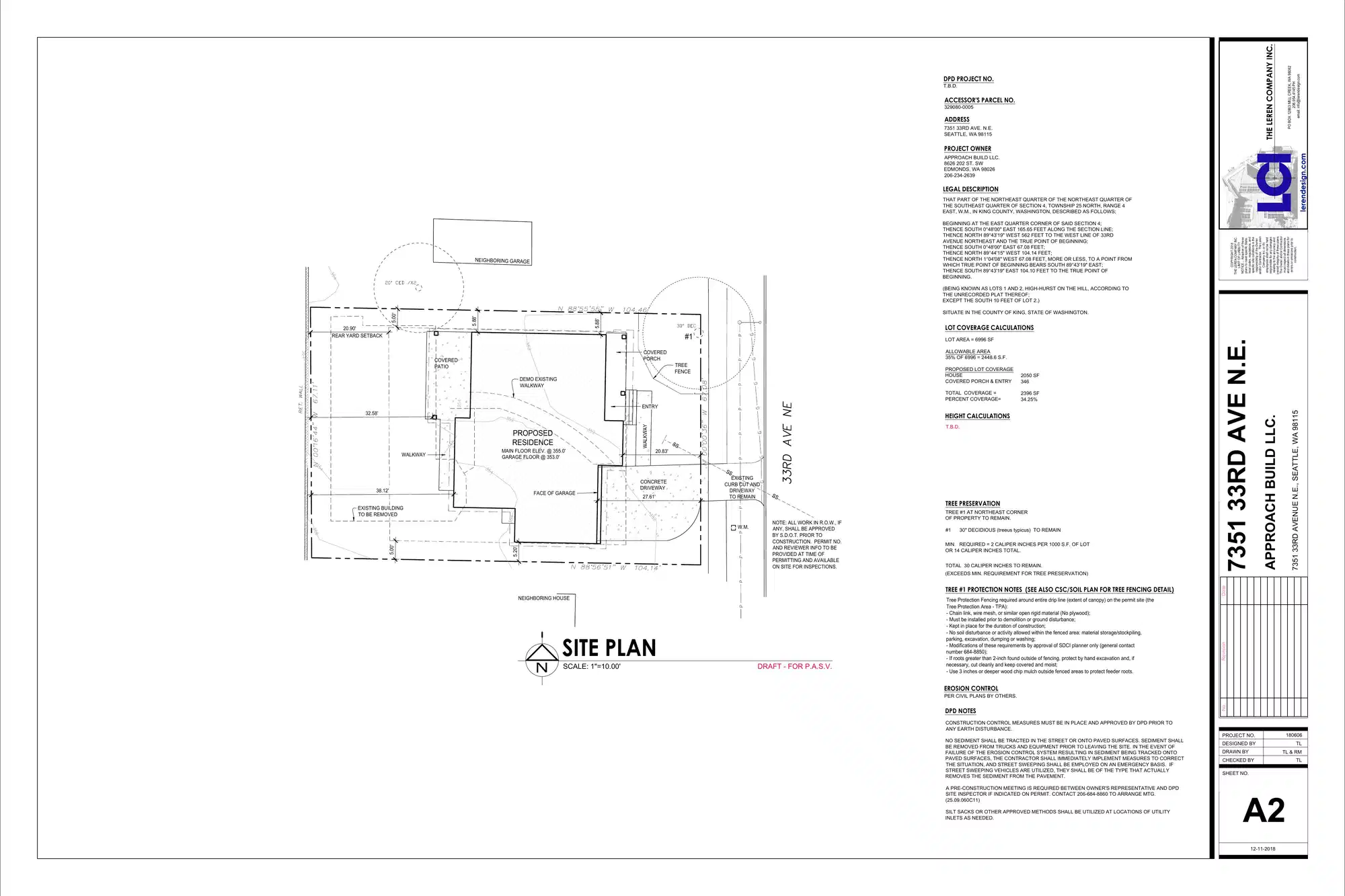 Site plan for 7351 33rd Ave NE