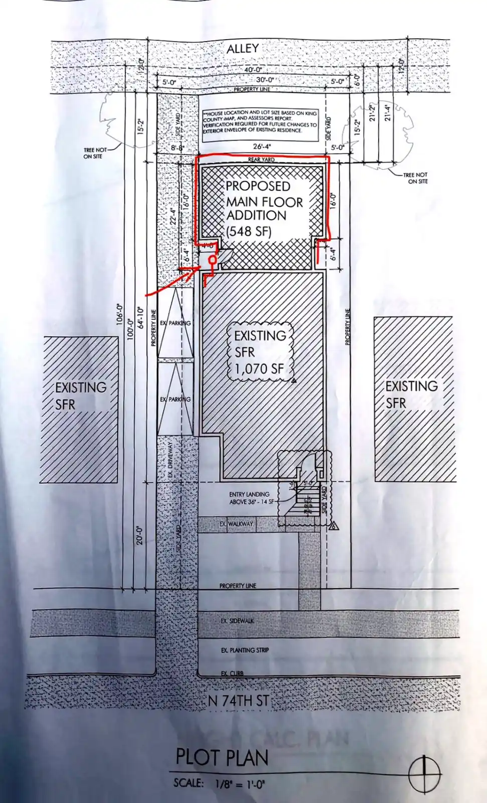 Site plan for 546 N 74th St