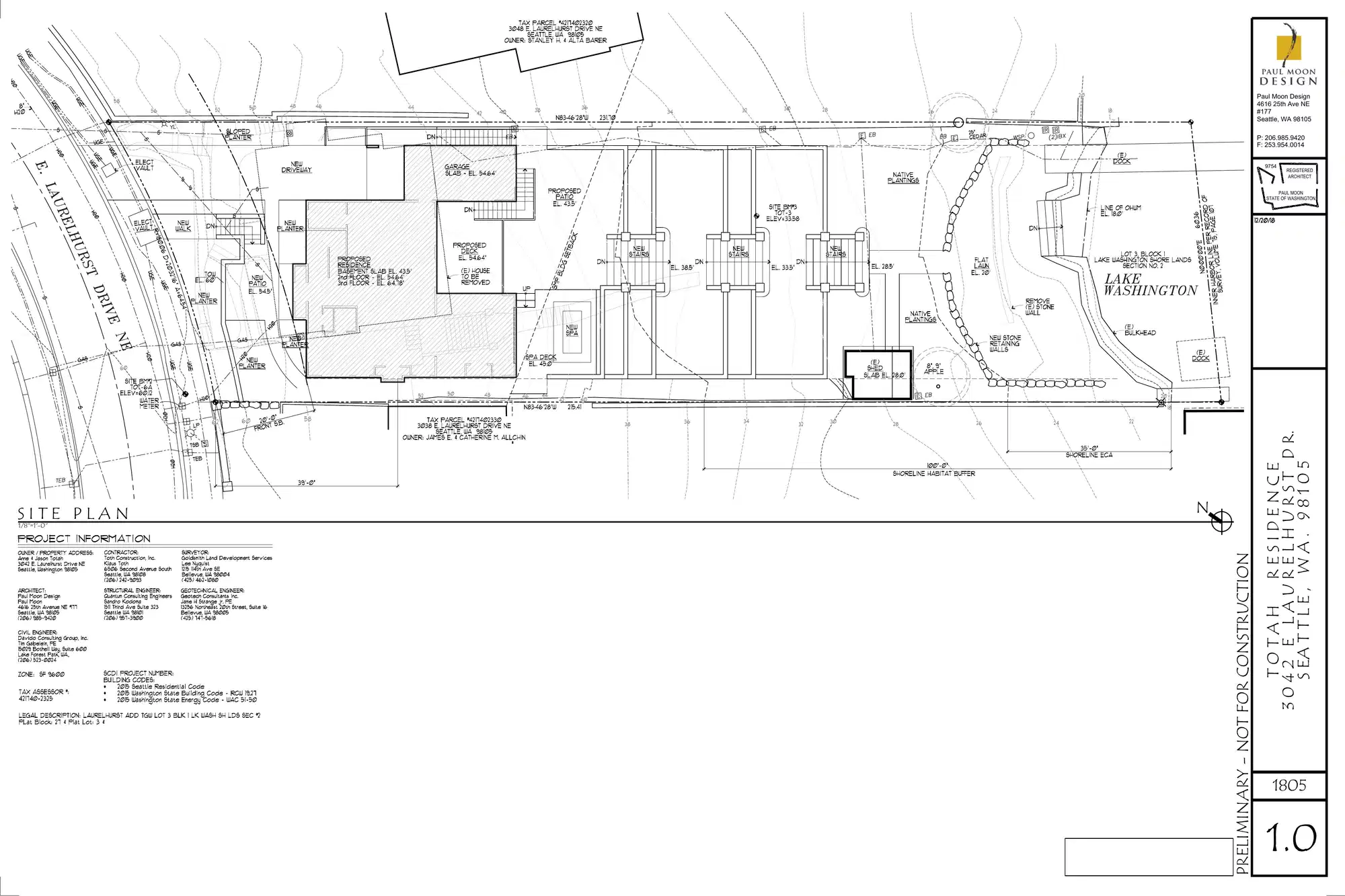 Site plan for 3042 East Laurelhurst Dr NE