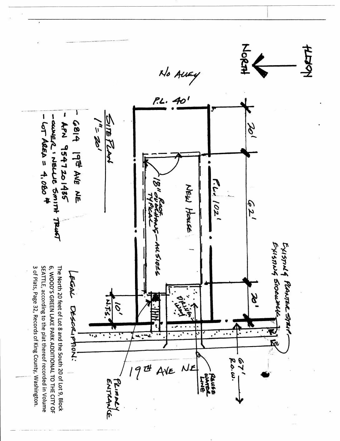 Site plan for 6814 19th Ave NE