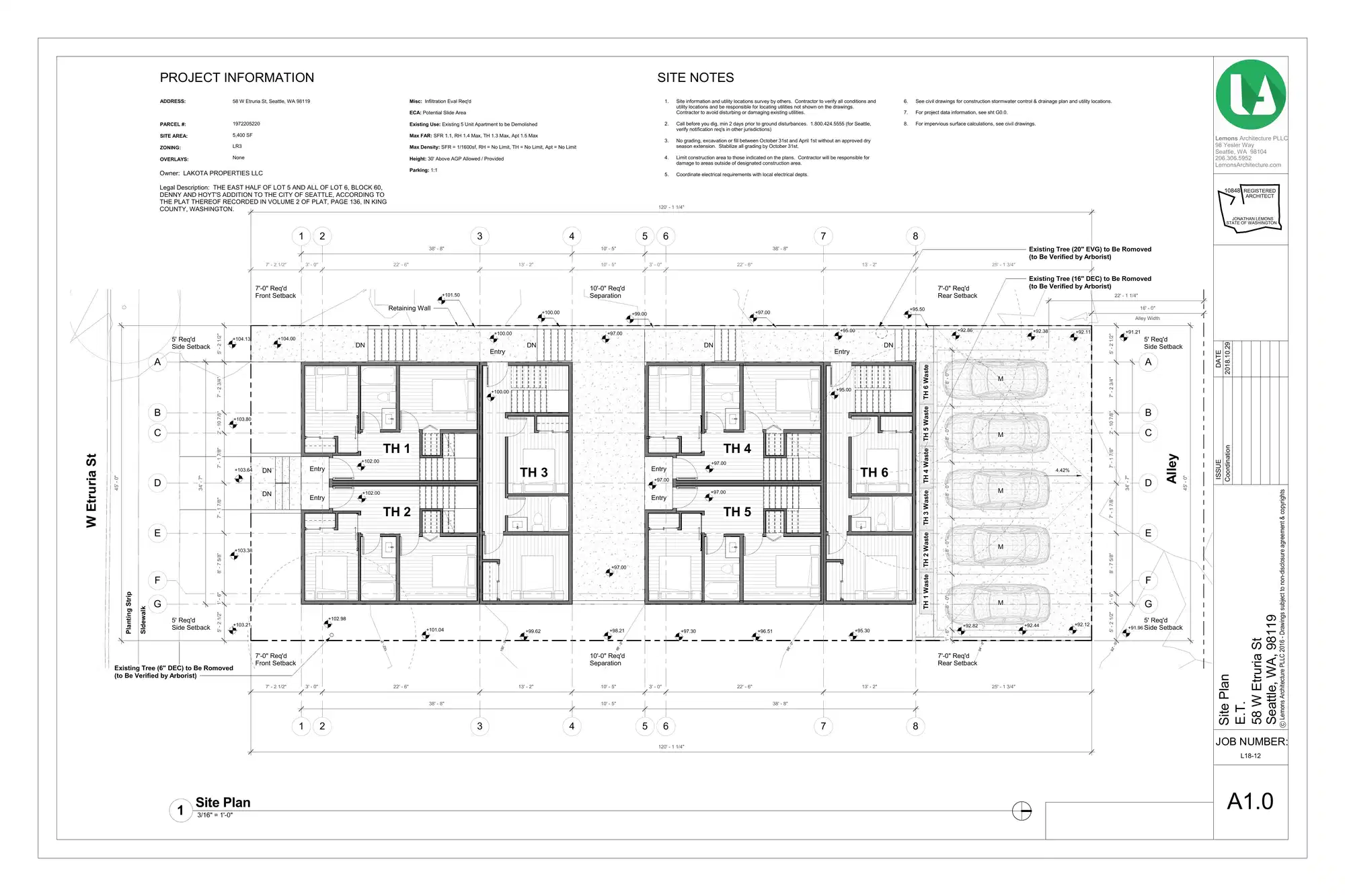 Site plan for 58 W Etruria St