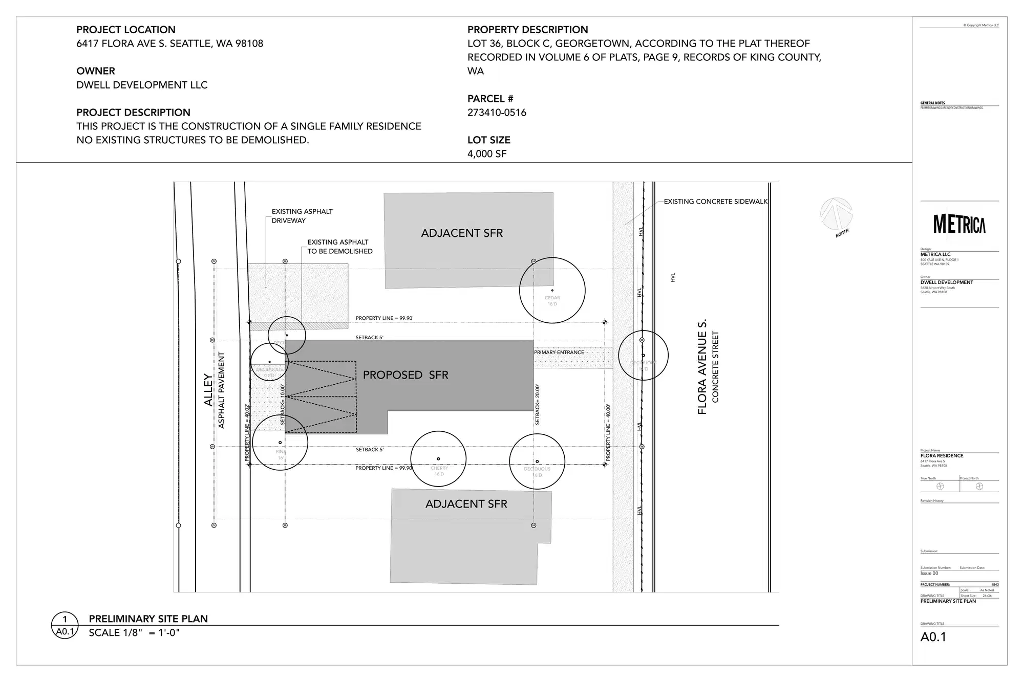 Site plan for 6423 Flora Ave S