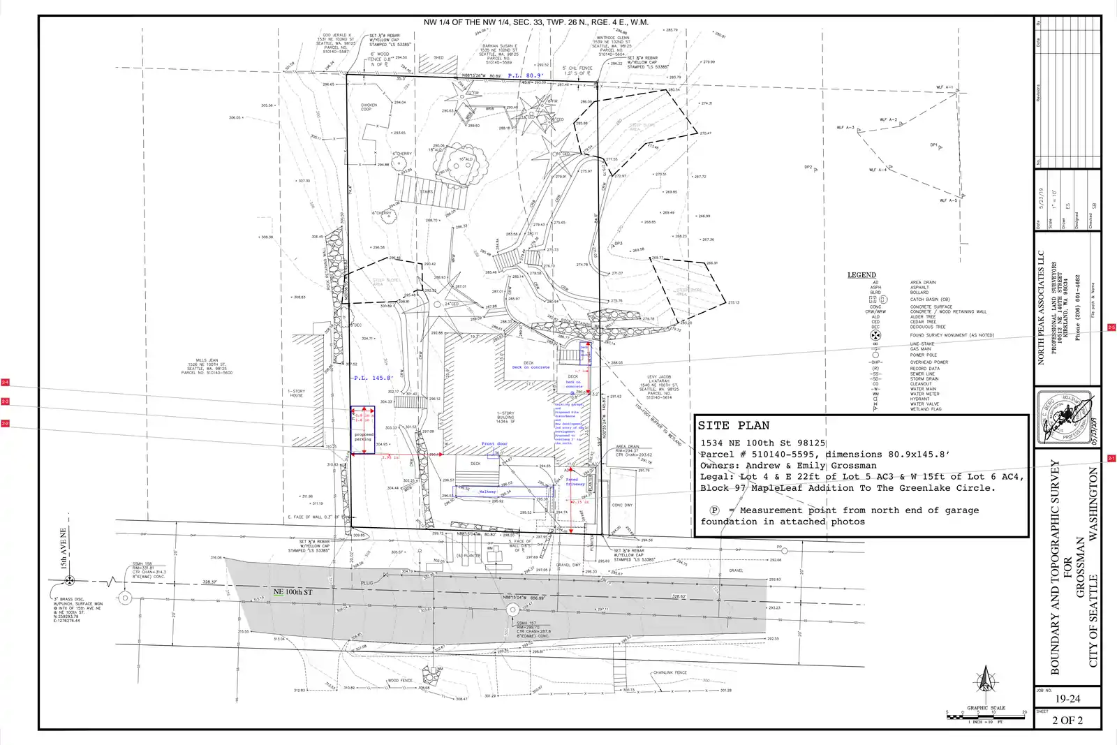 Site plan for 1536 NE 100th St