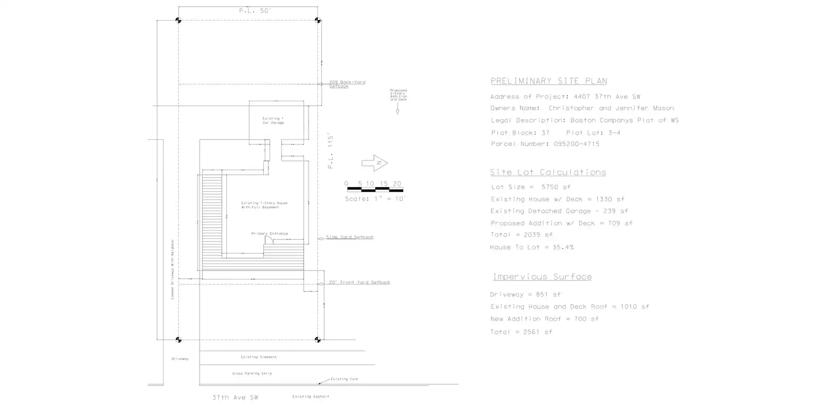 Site plan for 4407 37th Ave SW