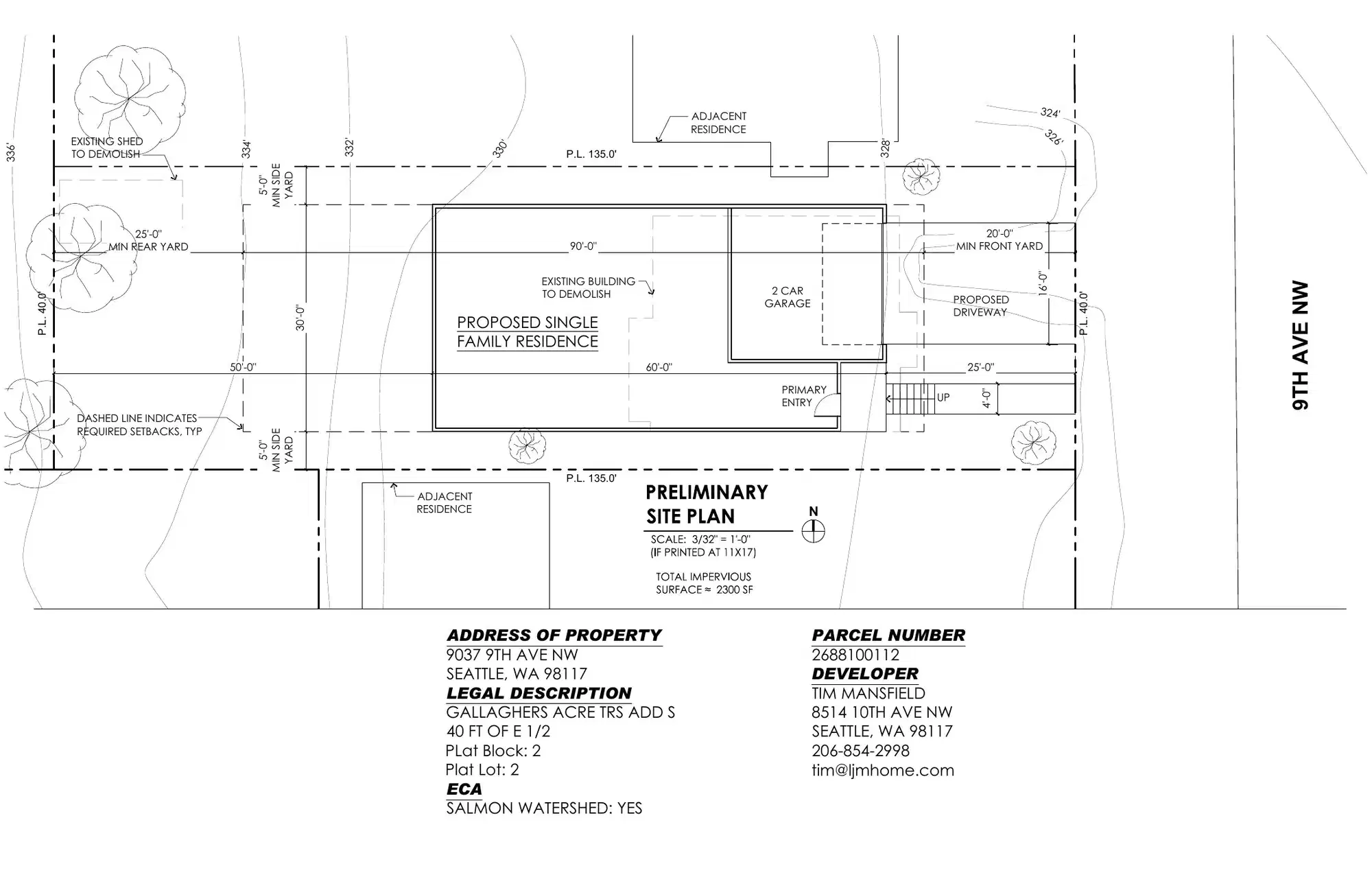 Site plan for 9037 9th Ave NW