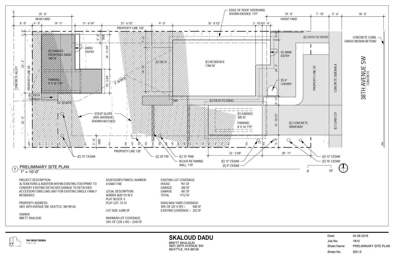 Site plan for 4831 38th Ave SW