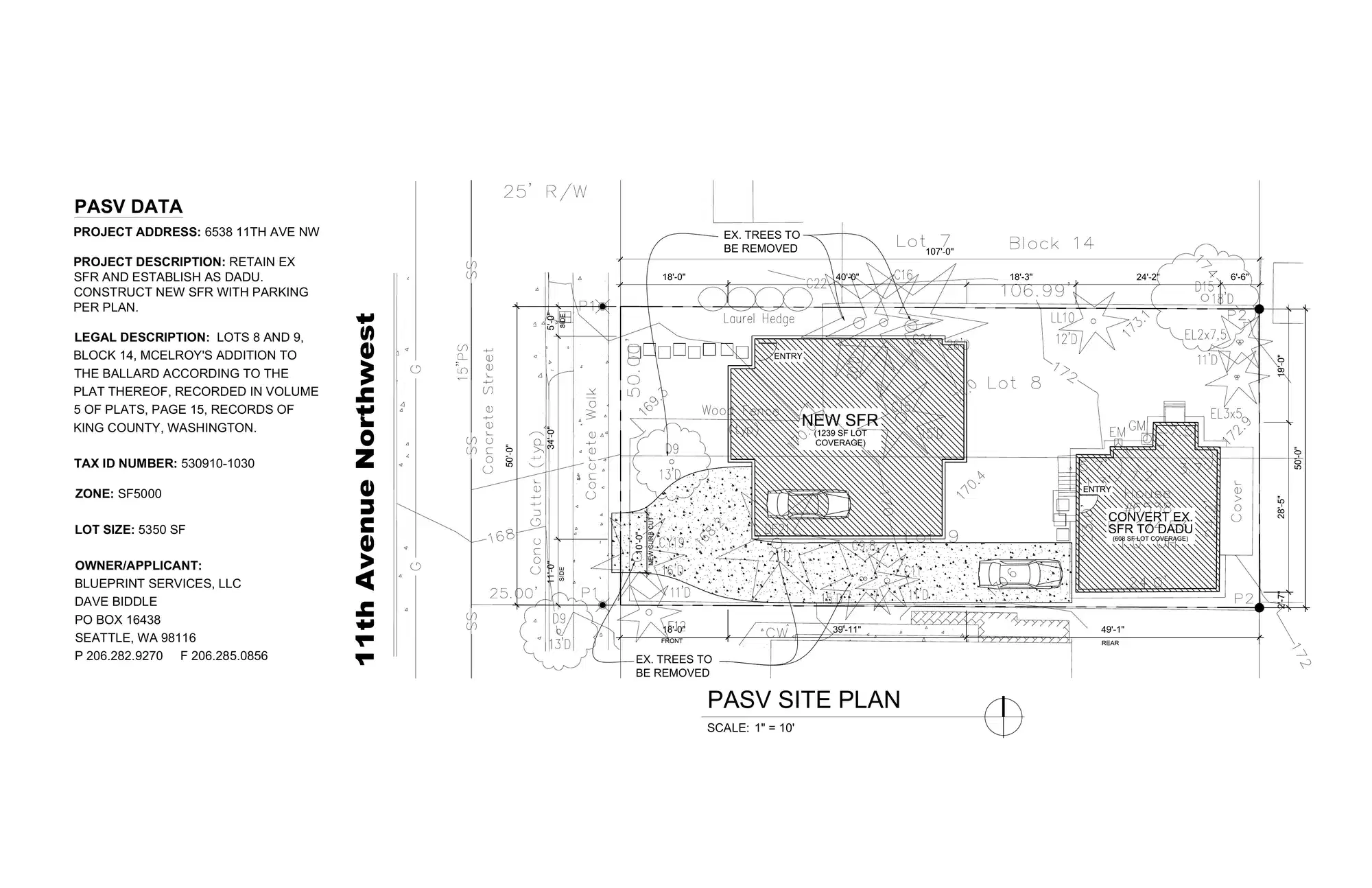 Site plan for 6538 11th Ave NW