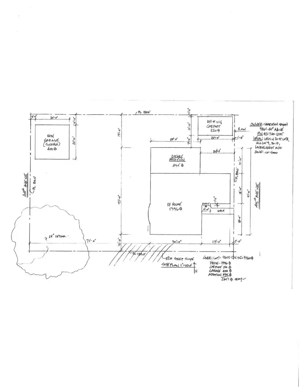Site plan for 3861 45th Ave NE