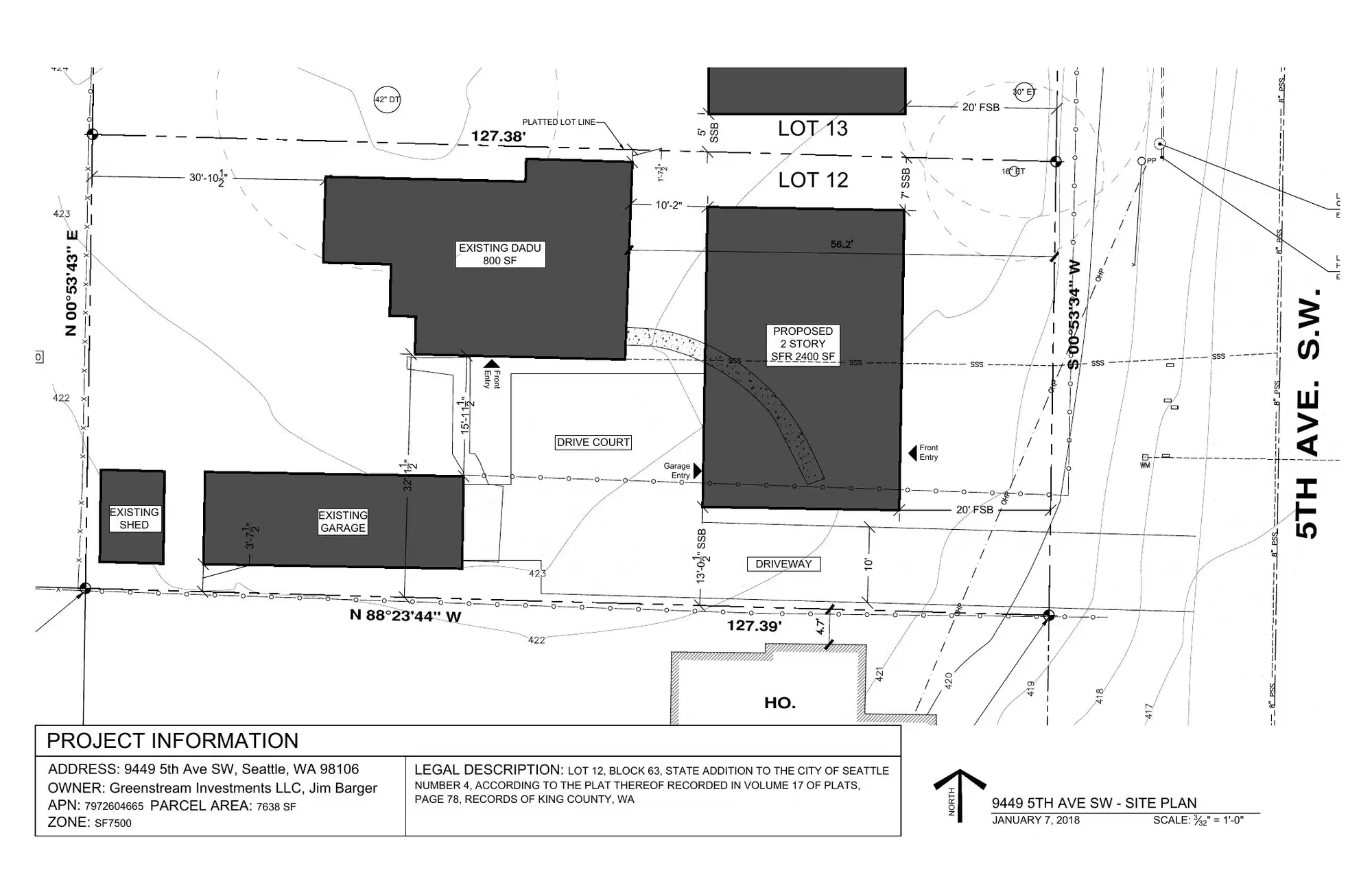 Site plan for 9449 5th Ave SW