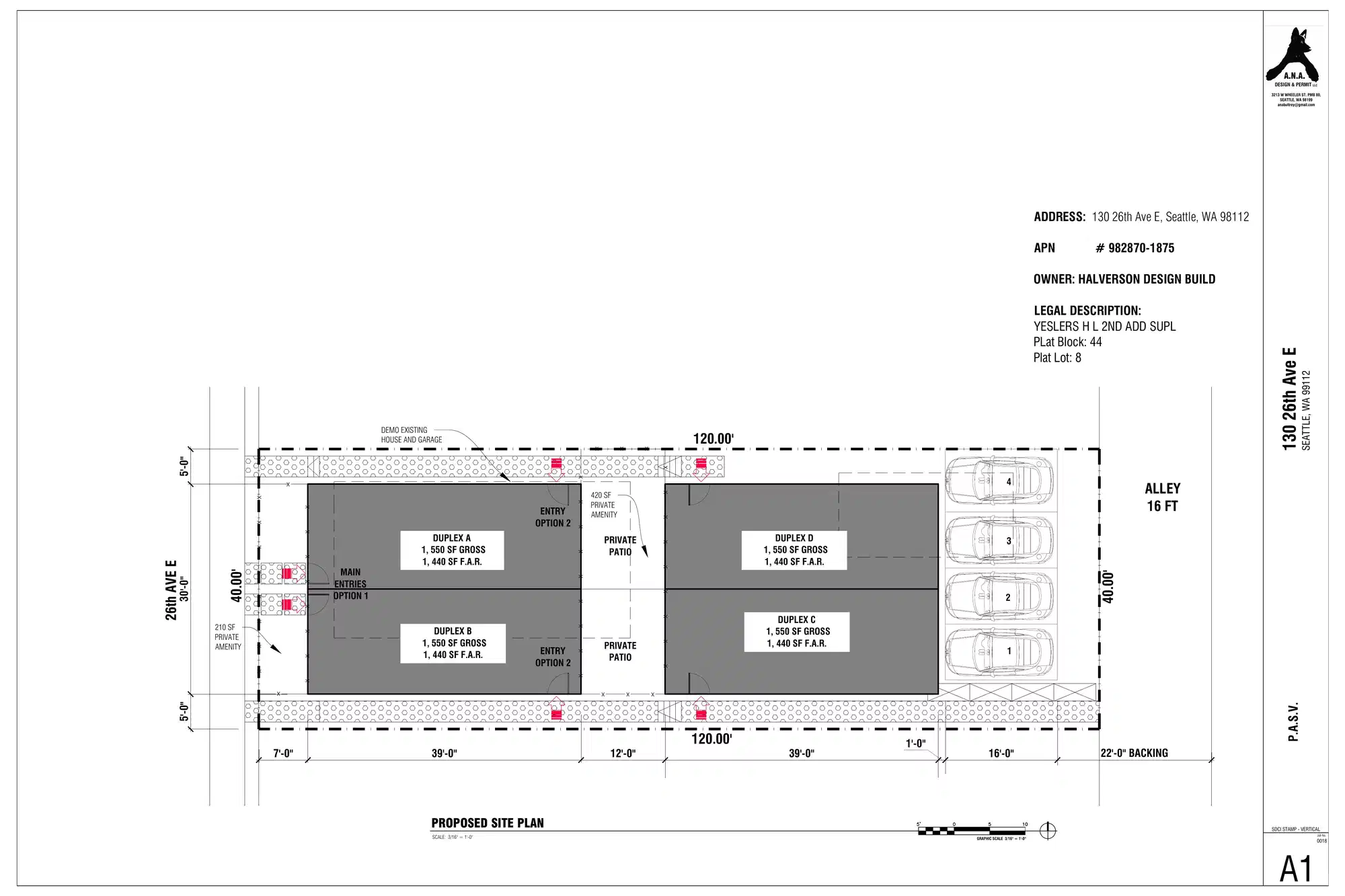 Site plan for 132 26th Ave E