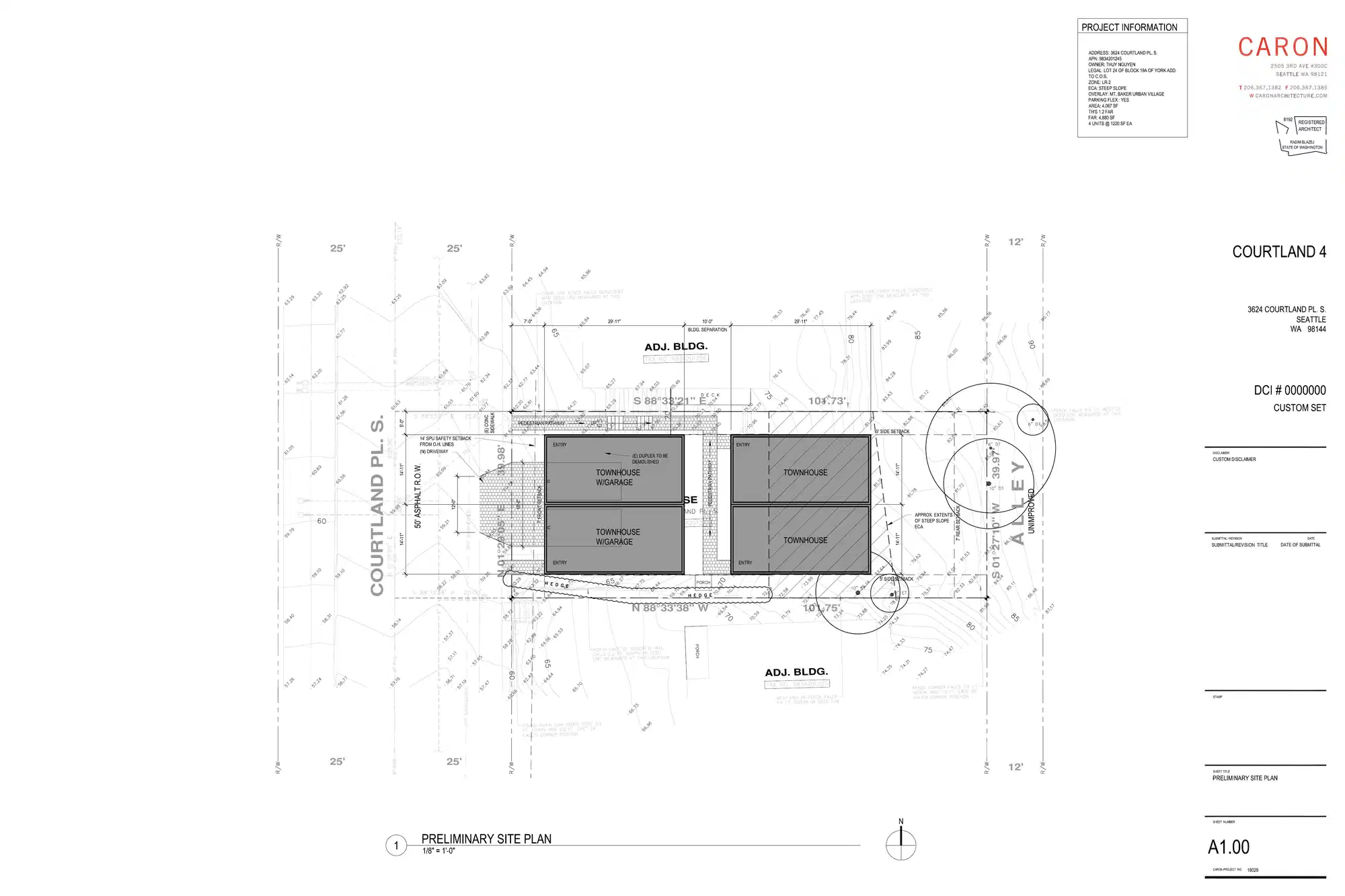 Site plan for 3626 Courtland Pl S