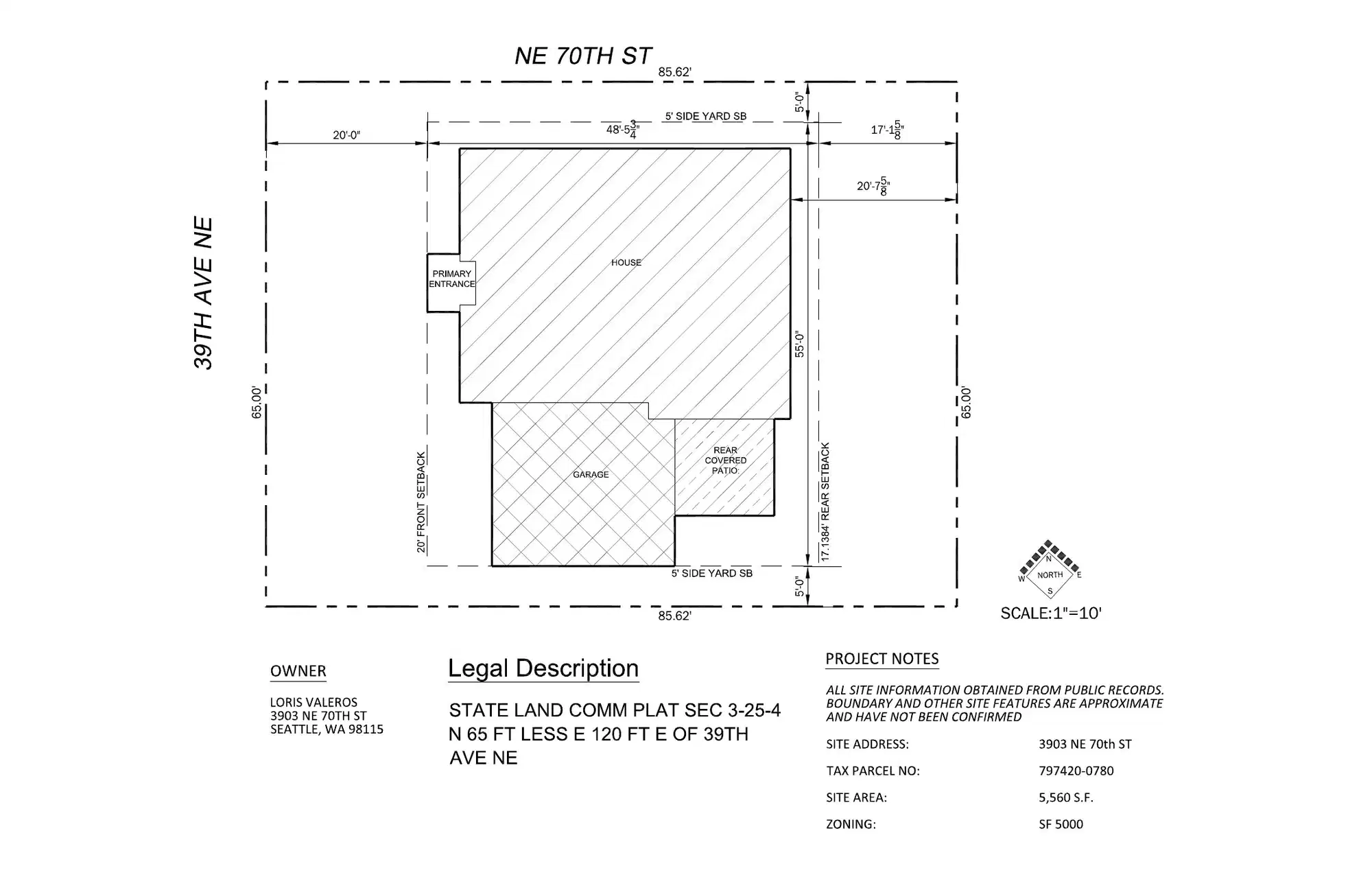 Site plan for 6860 39th Ave NE