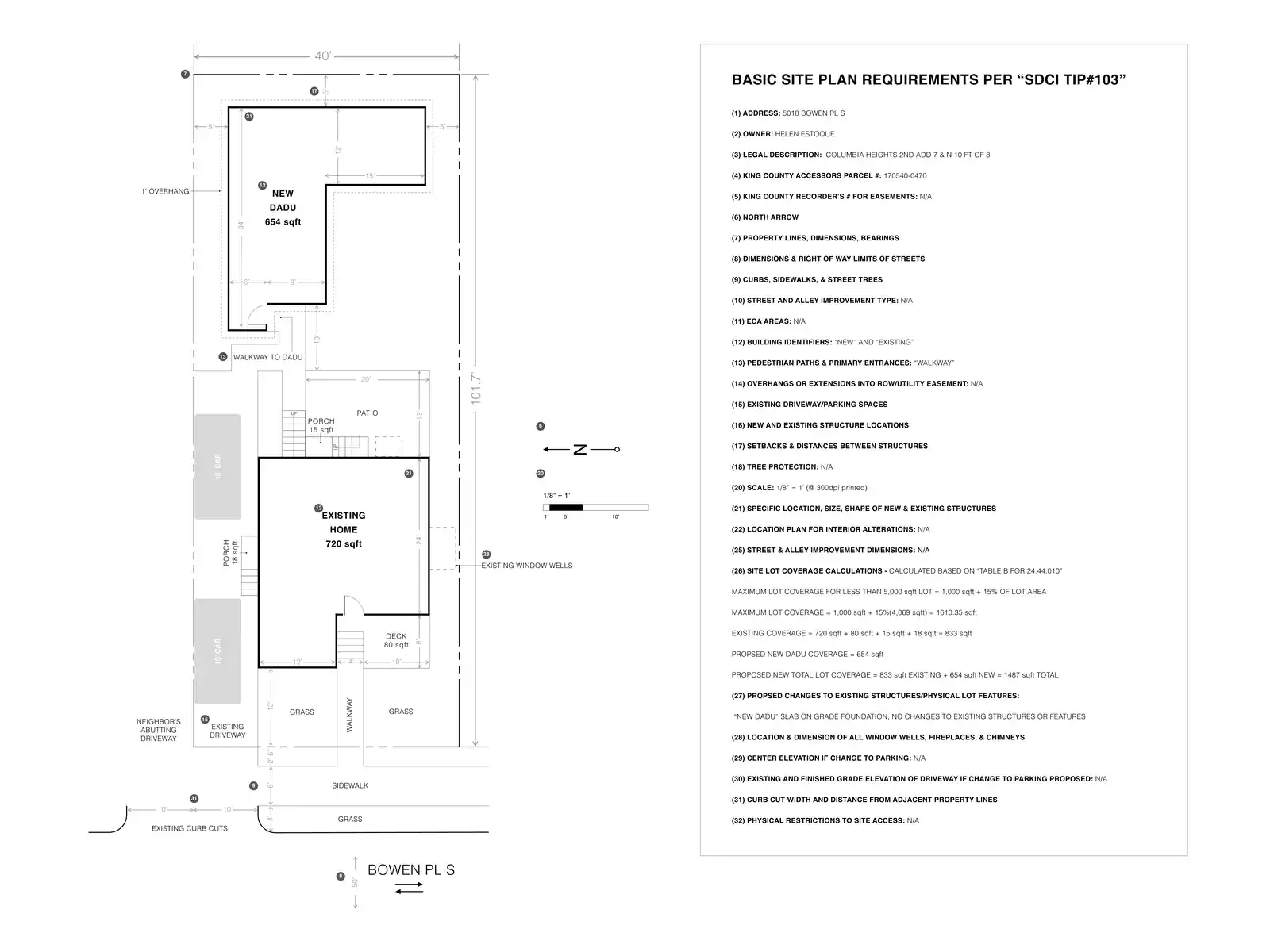 Site plan for 5018 Bowen Pl S
