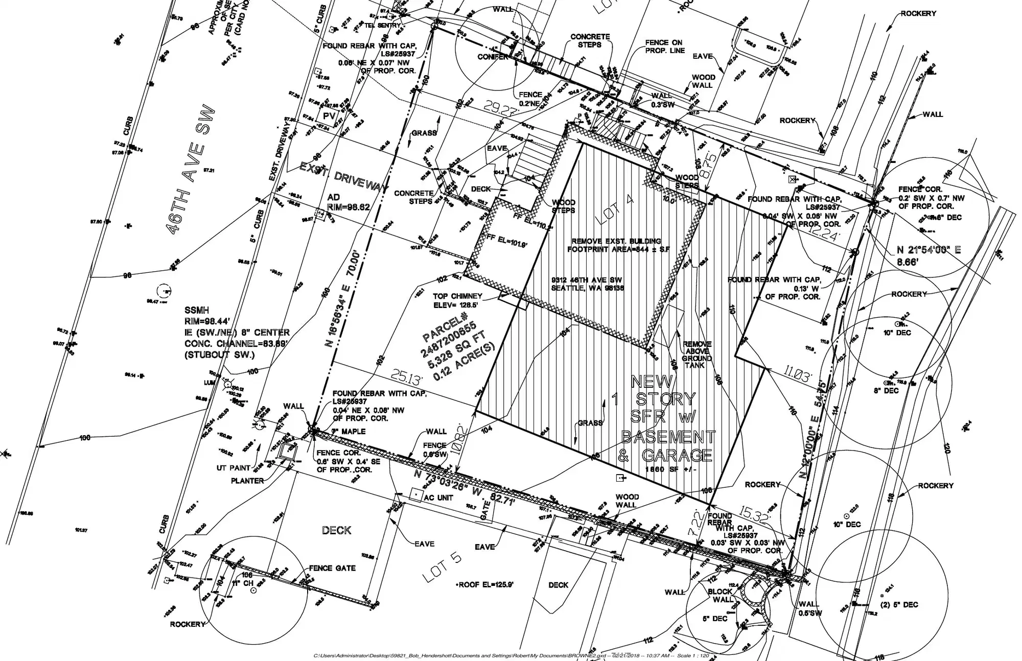 Site plan for 9312 46th Ave SW