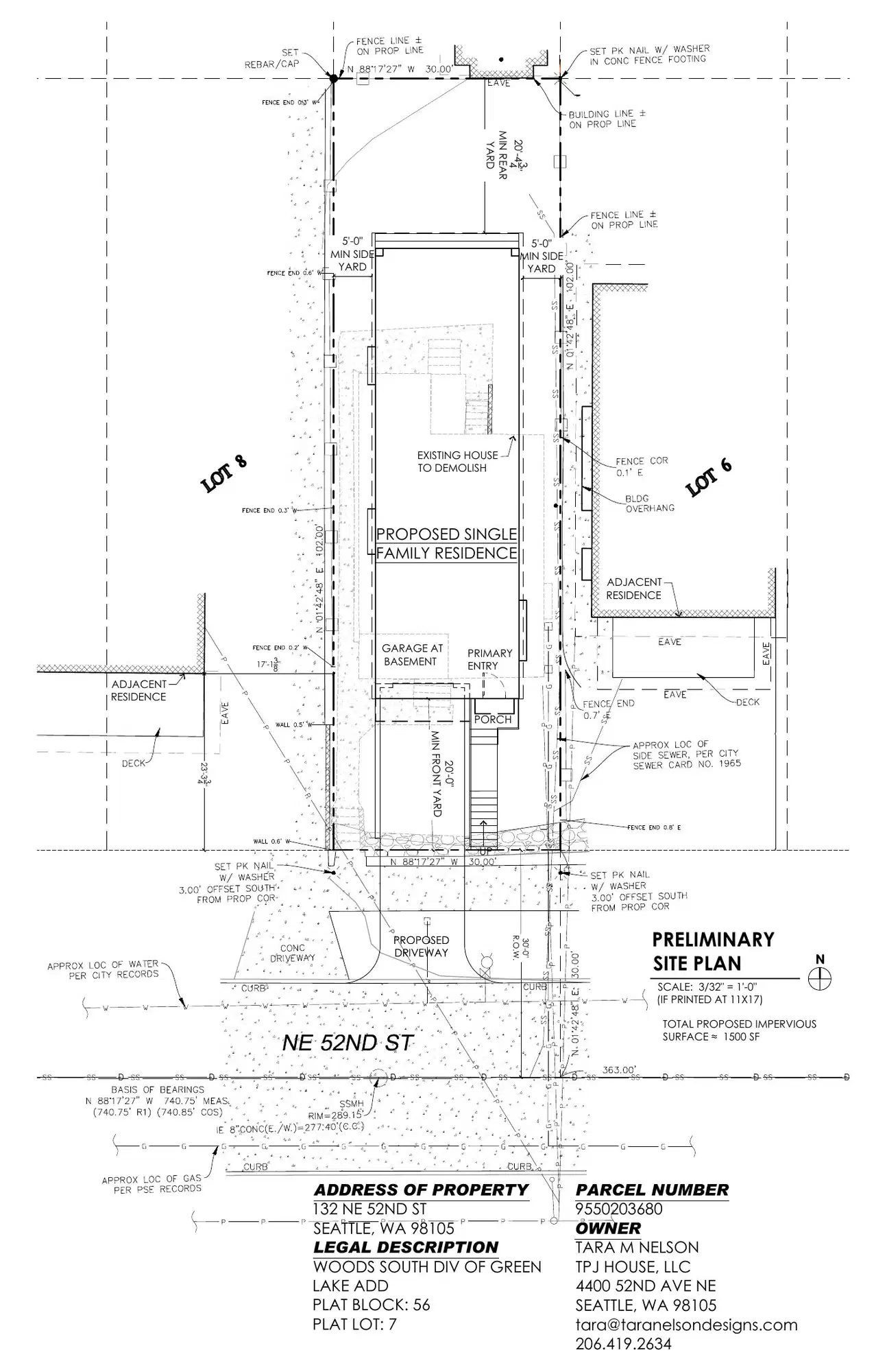 Site plan for 132 NE 52nd St