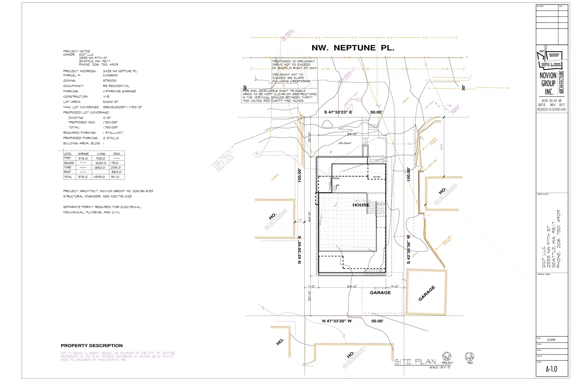 Site plan for 2425 NW Neptune Pl
