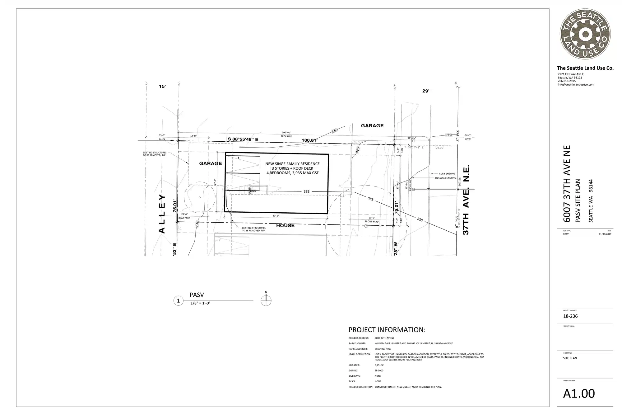 Site plan for 6007 37th Ave NE