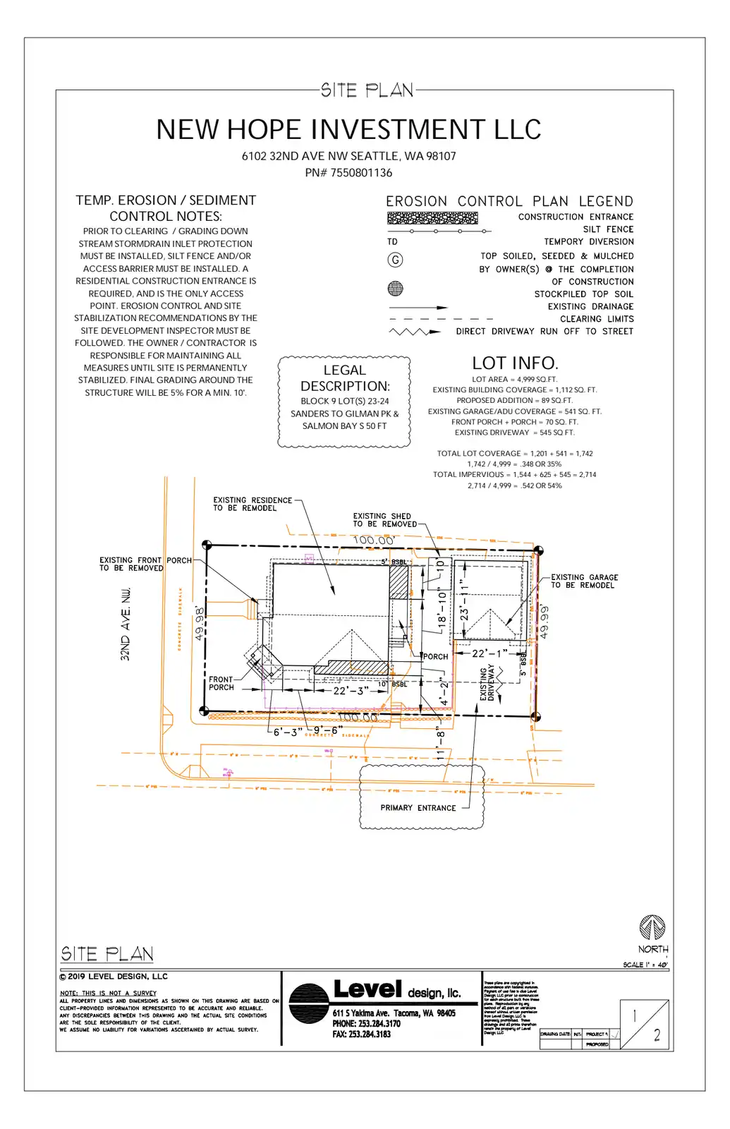 Site plan for 6102 32nd Ave NW