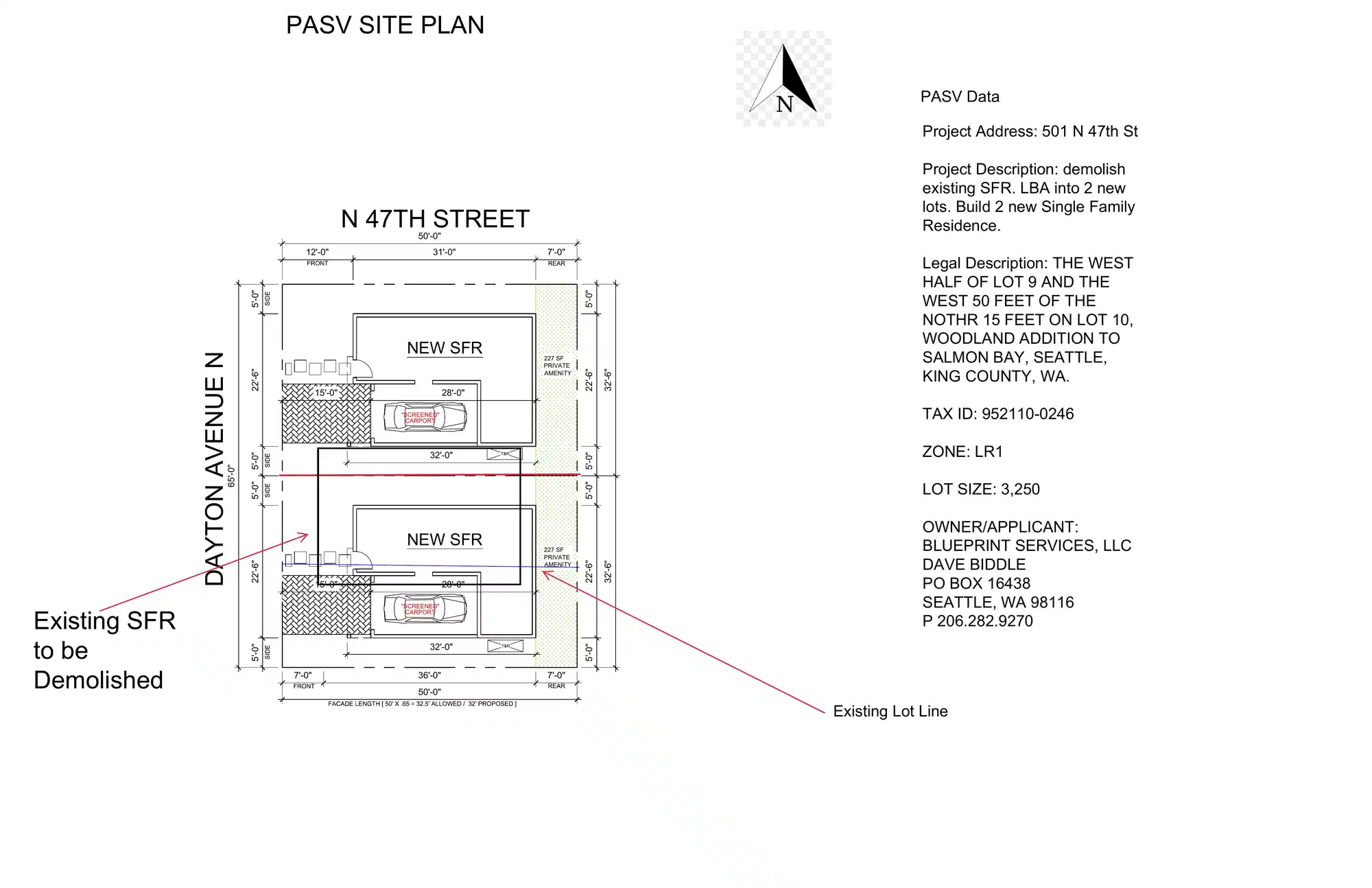 Site plan for 4628 Dayton Ave N