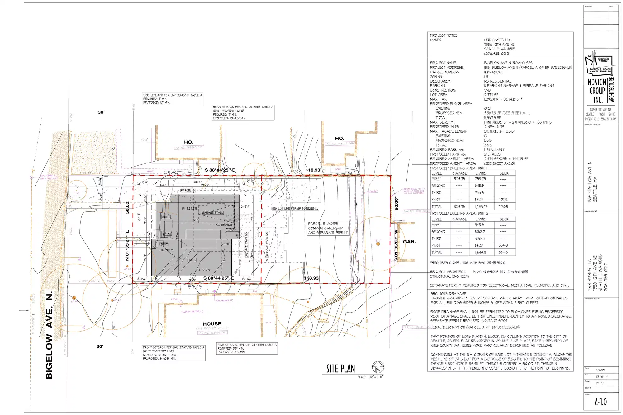 Site plan for 1516 Bigelow Ave N